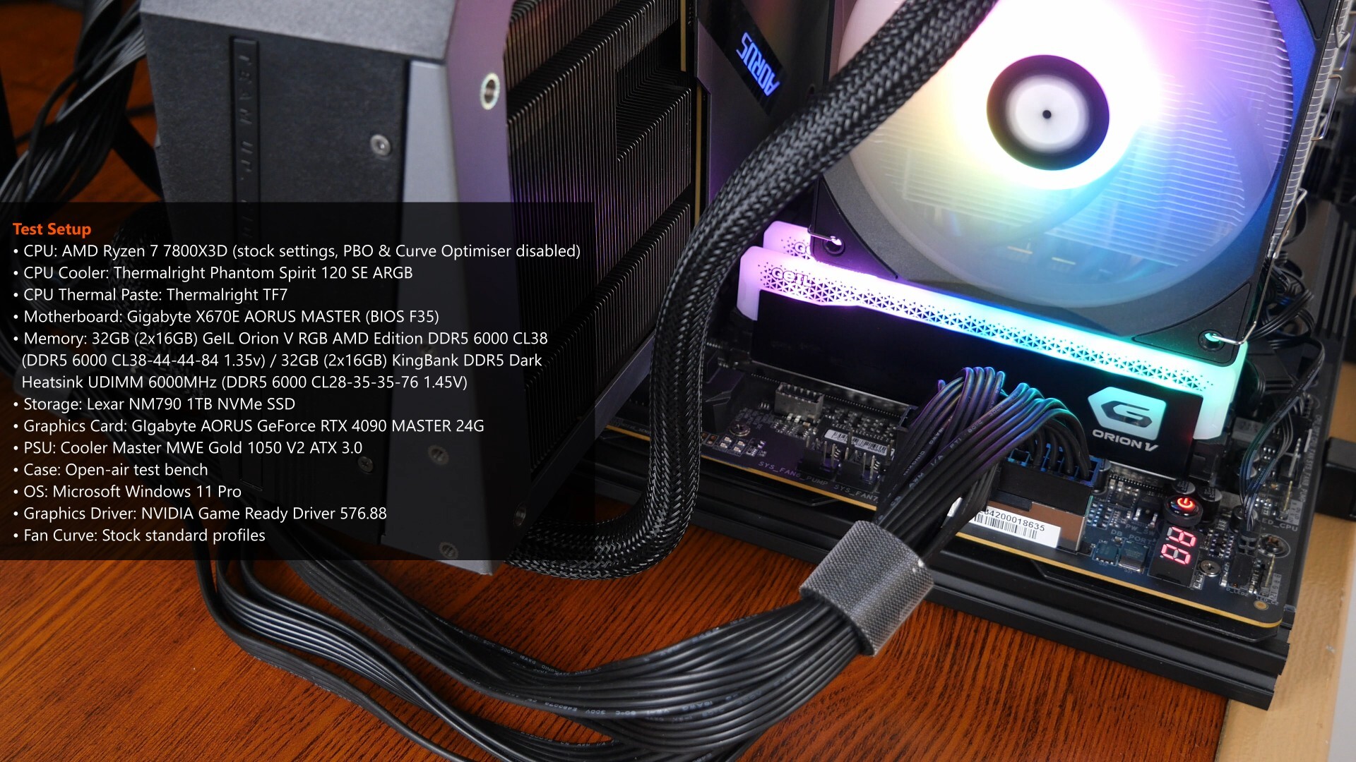 GeIL Orion V RGB AMD Edition DDR5 6000 CL38 Test Bench Setup