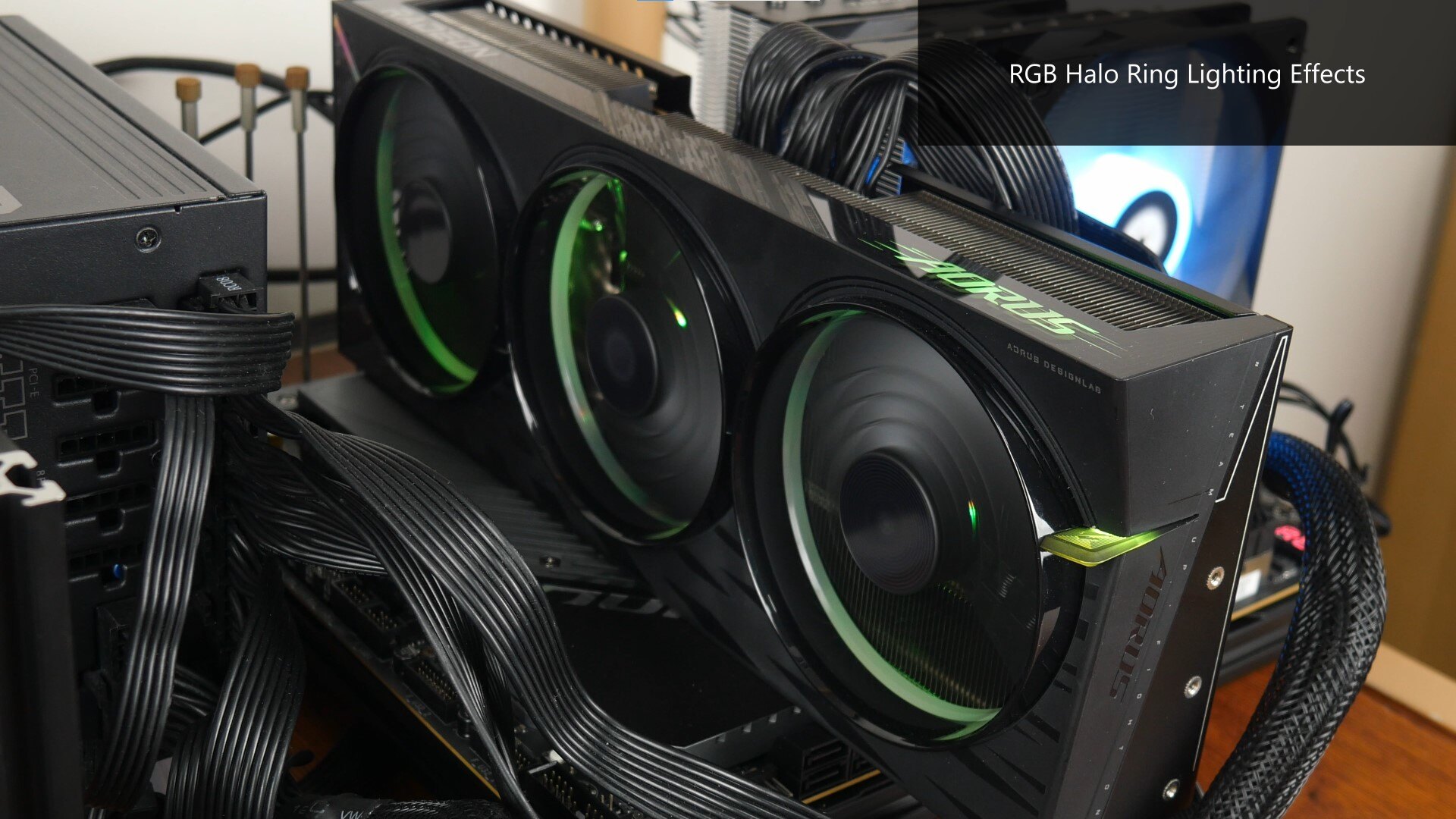 Gigabyte AORUS Radeon RX 9070 XT ELITE 16G RGB Halo Ring Lighting Effects
