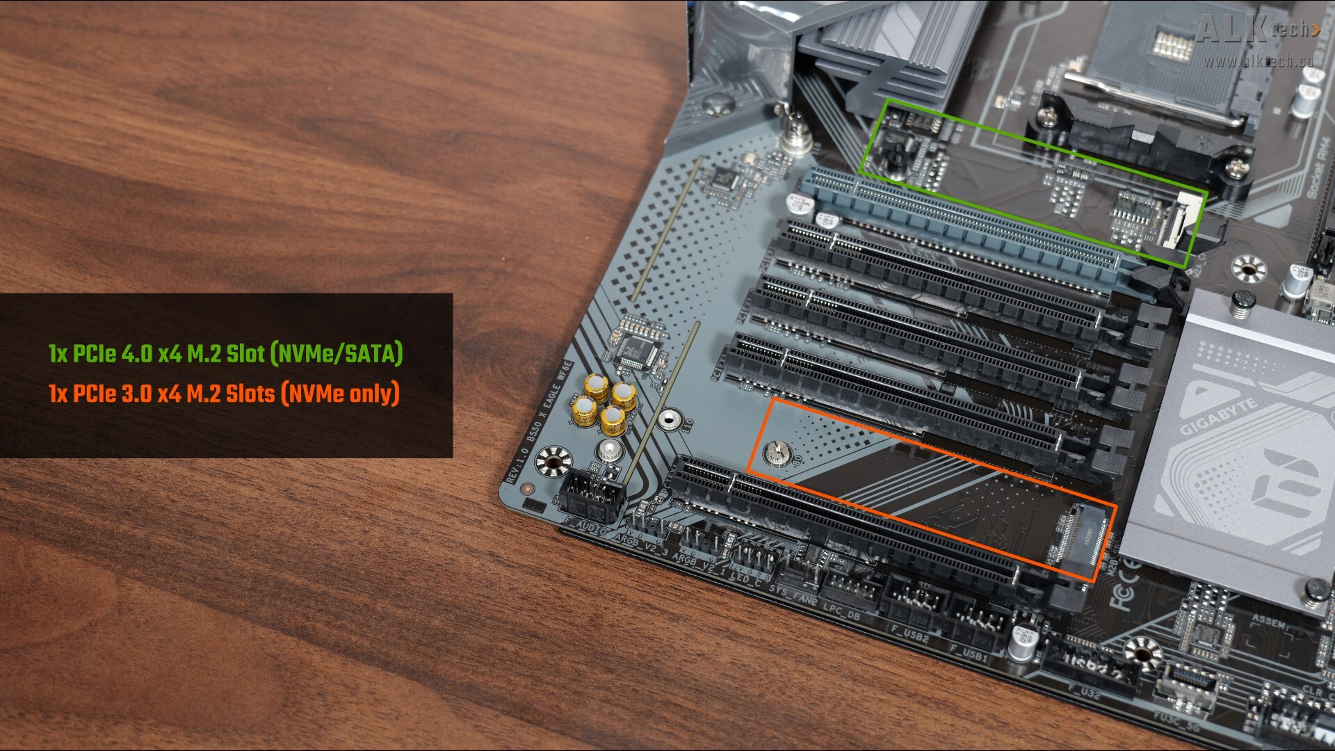 Gigabyte B550 X EAGLE WIFI6E M.2 Slots