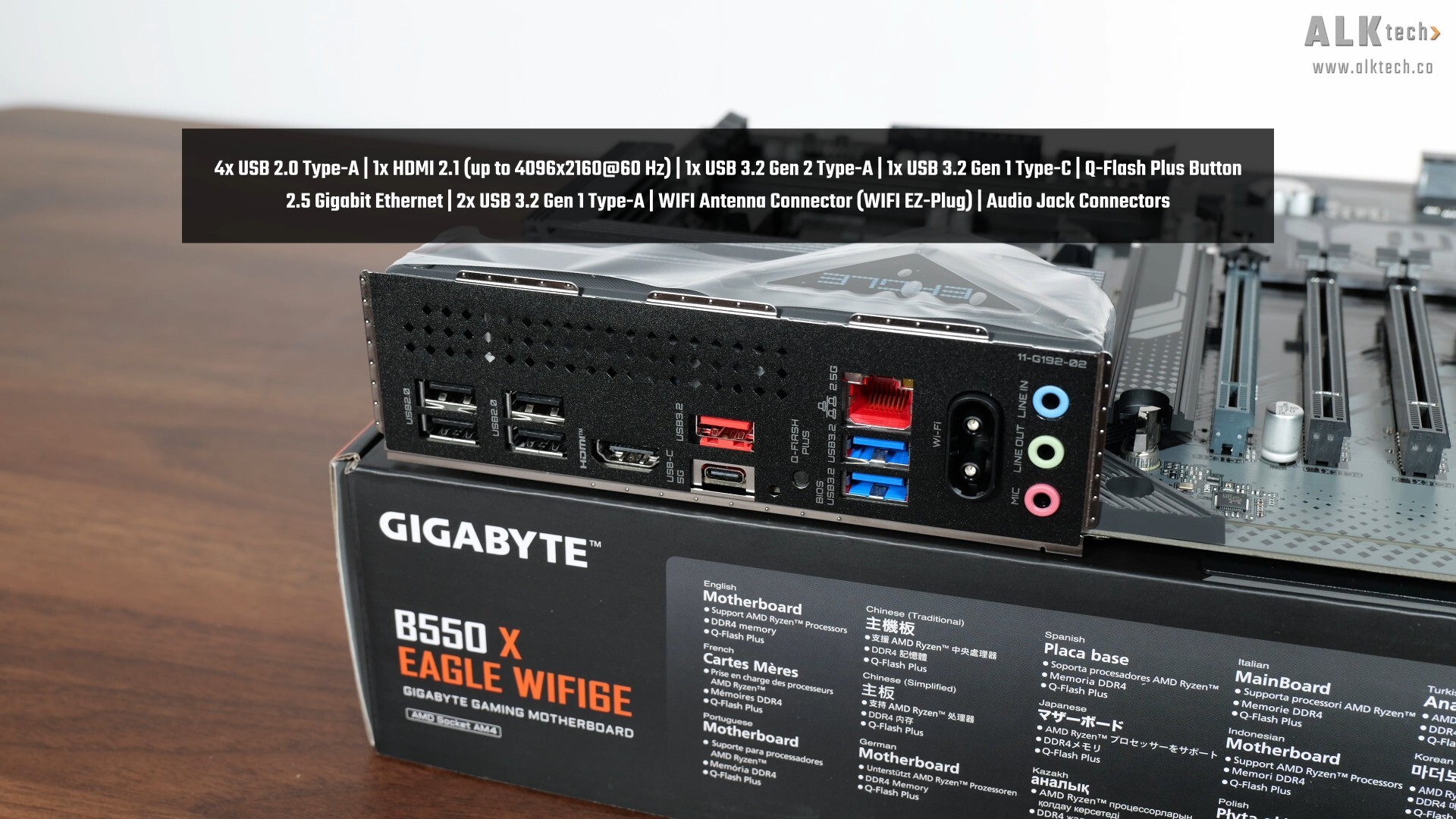Gigabyte B550 X EAGLE WIFI6E Rear IO