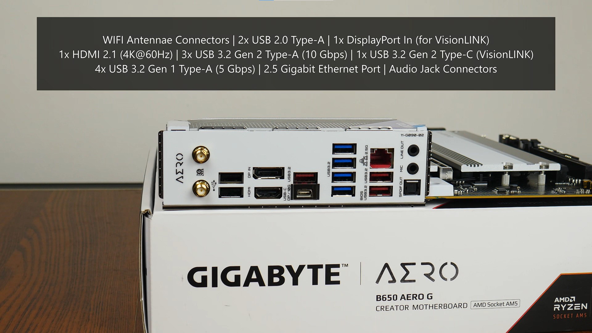 Gigabyte B650 AERO G Rear IO