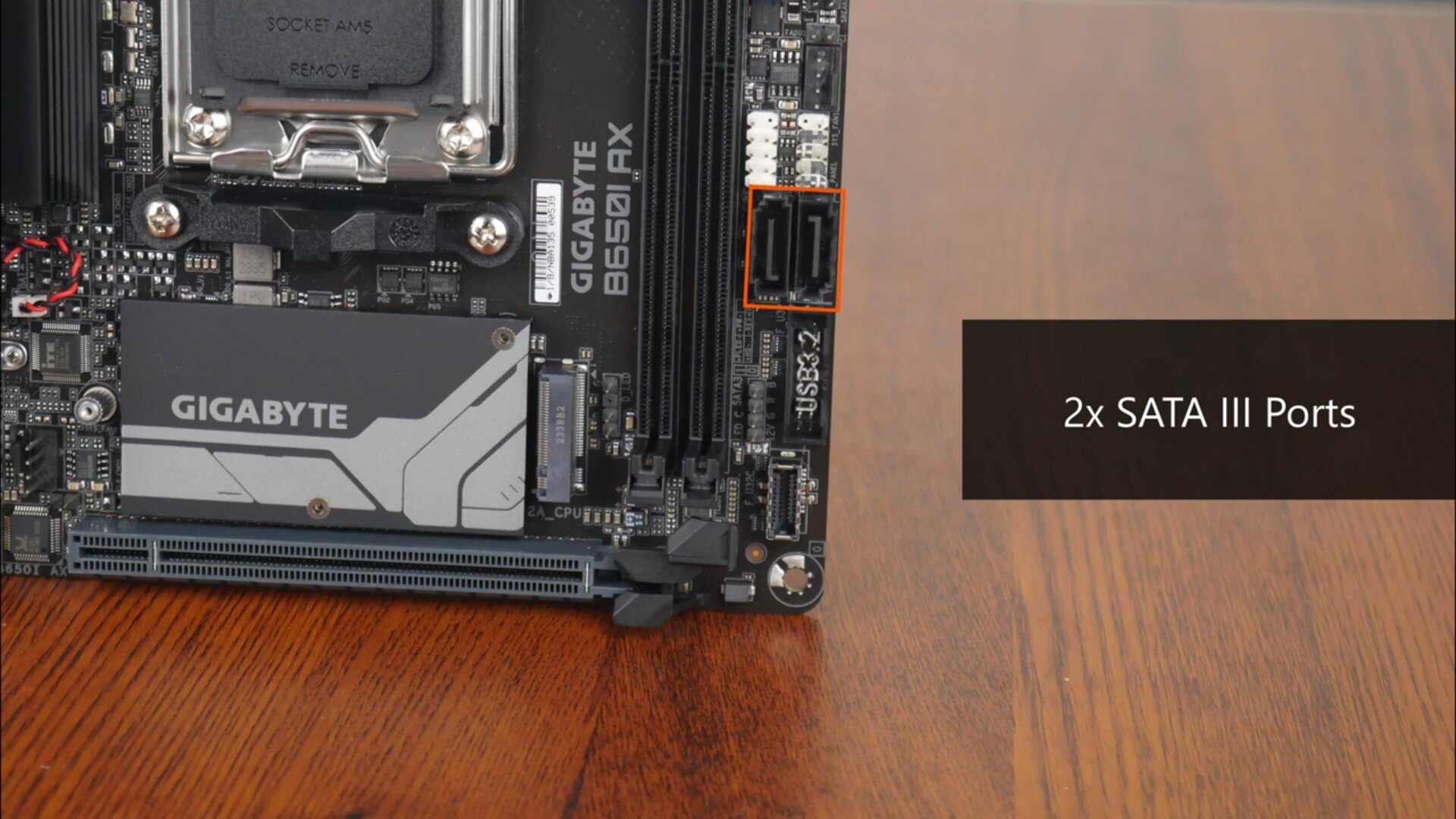 Gigabyte B650I AX SATA Ports
