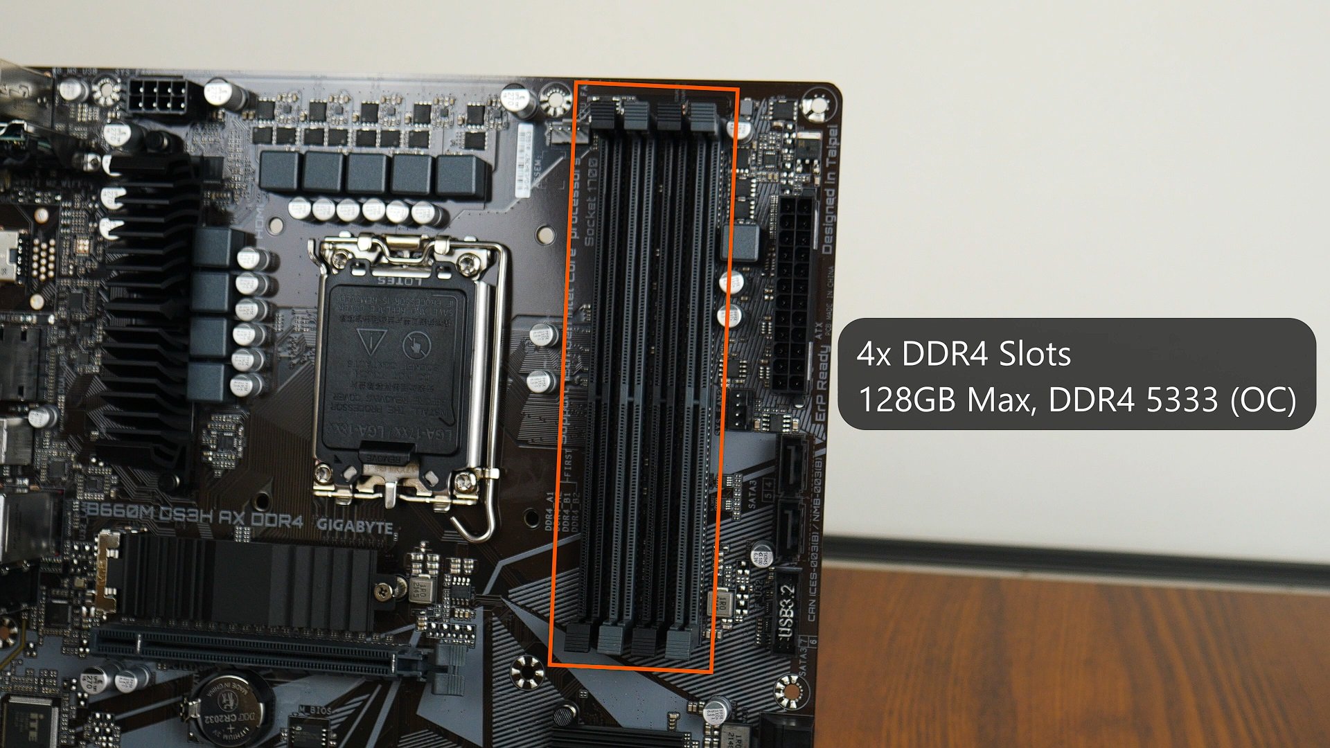 Gigabyte B660M DS3H AX DDR4 RAM Slots