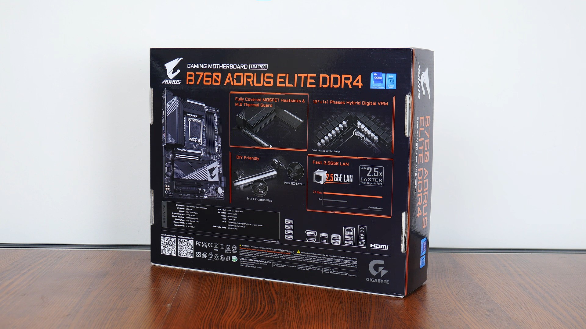 Gigabyte B760 AORUS ELITE DDR4 Packaging (Rear)