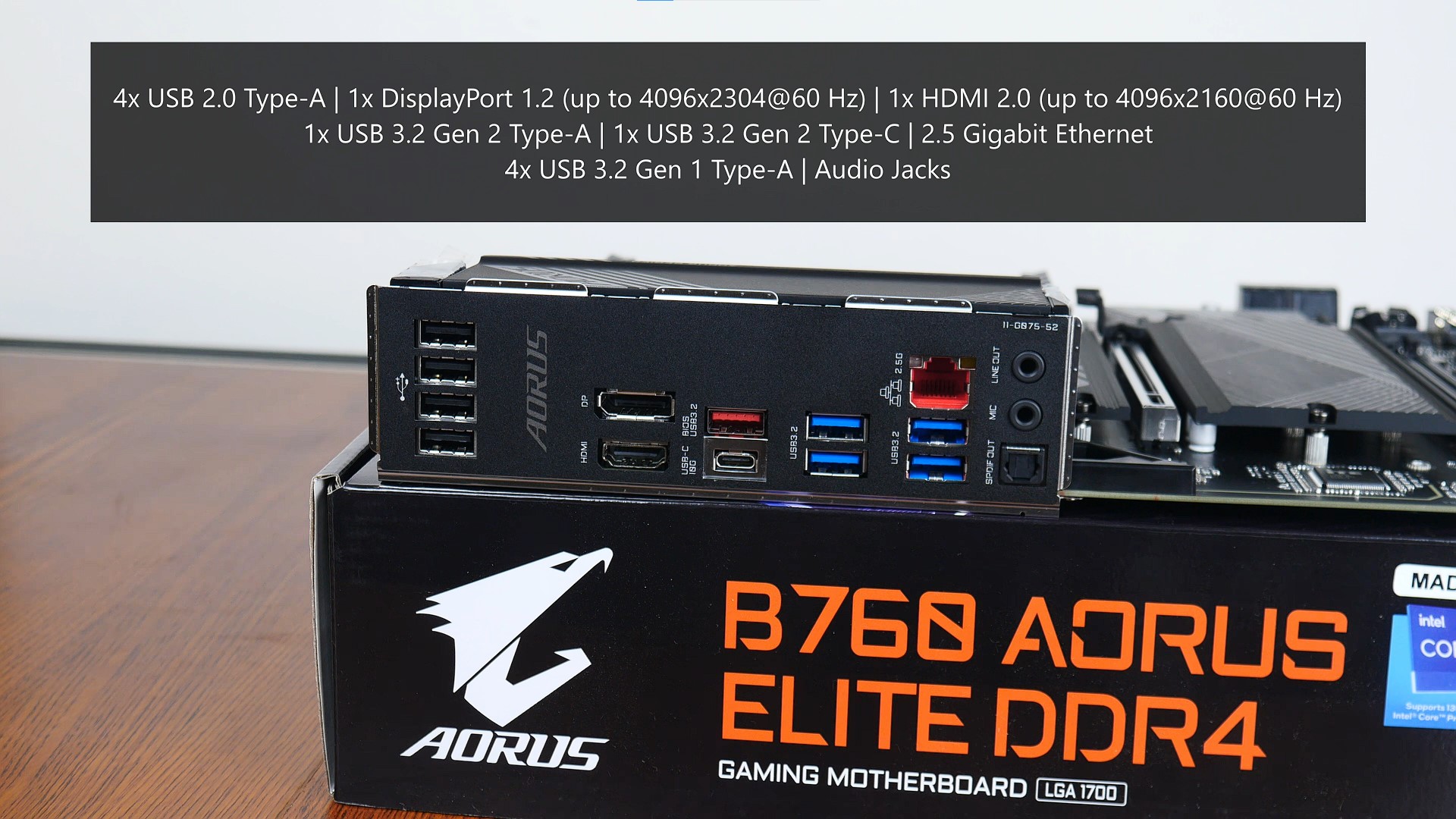 Gigabyte B760 AORUS ELITE DDR4 Rear IO