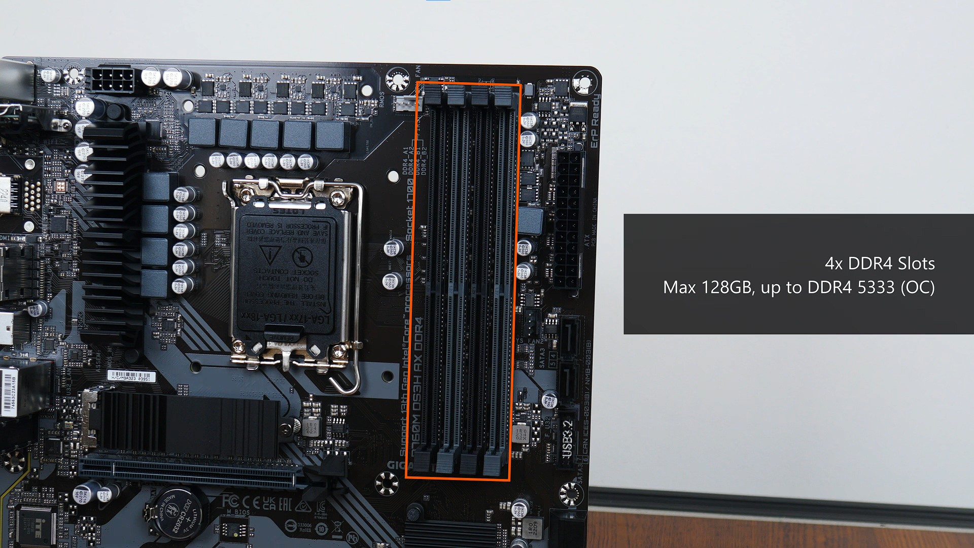 Gigabyte Ultra Durable B760 DS3H AC DDR4 Desktop Motherboard - Intel B760  Chipset - Socket LGA-1700 - ATX 