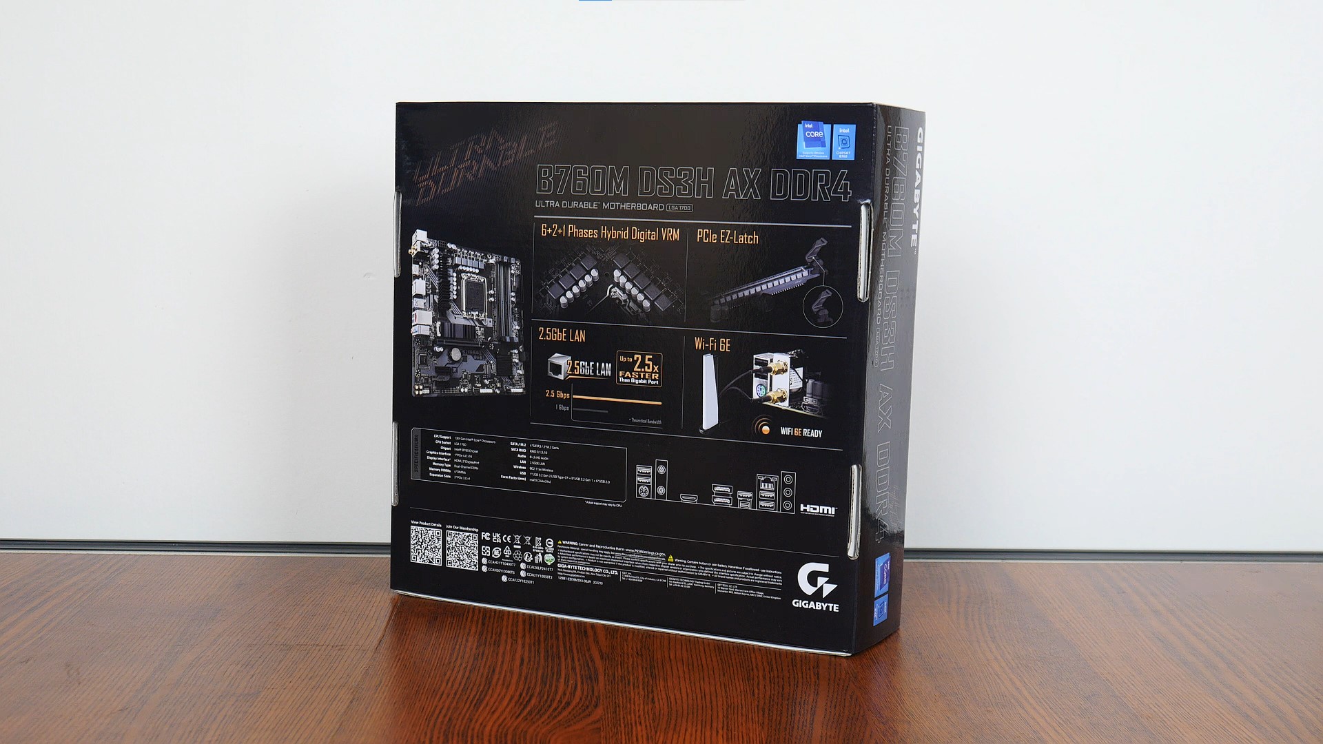 Gigabyte B760M DS3H AX DDR4 Packaging (Rear)