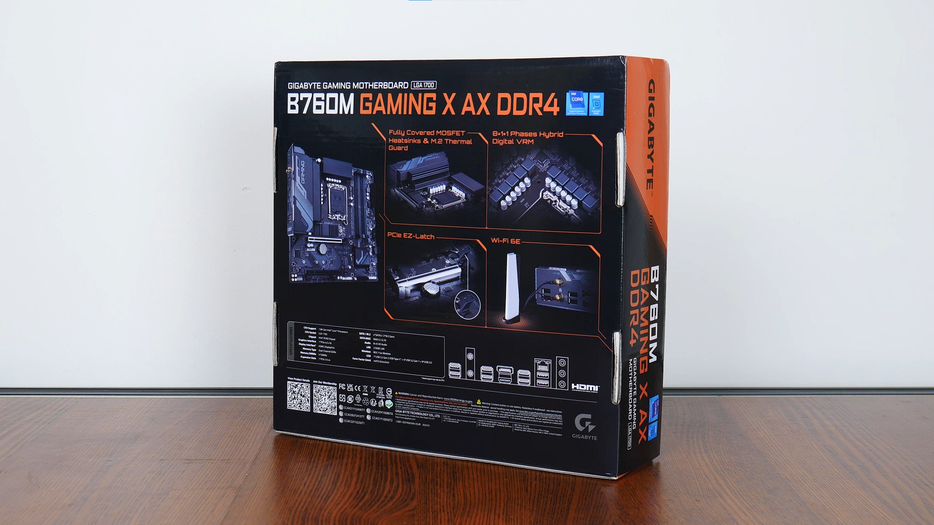 Gigabyte B760M GAMING X AX DDR4 Packaging (Rear)