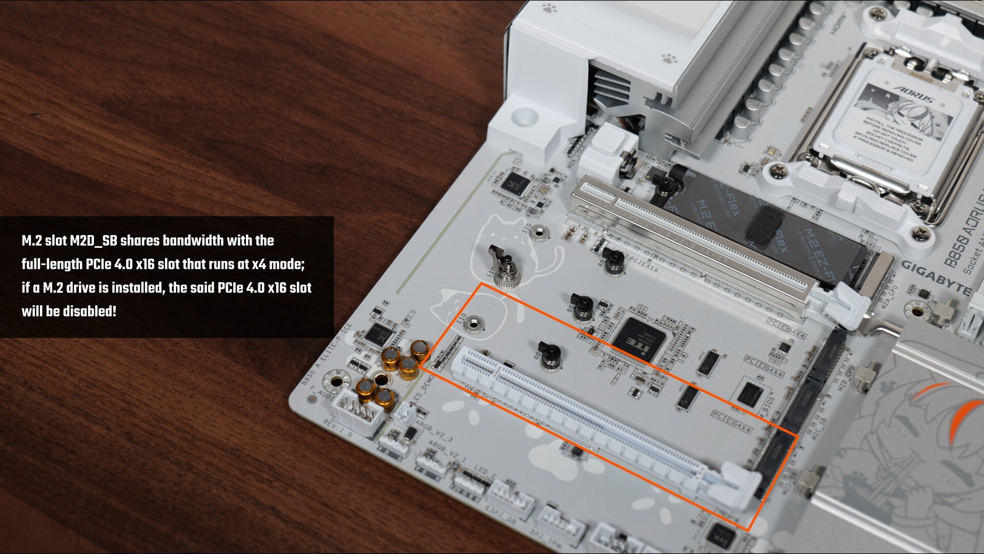 Gigabyte B850 AORUS ELITE-P ICE PCIe Lane Sharing