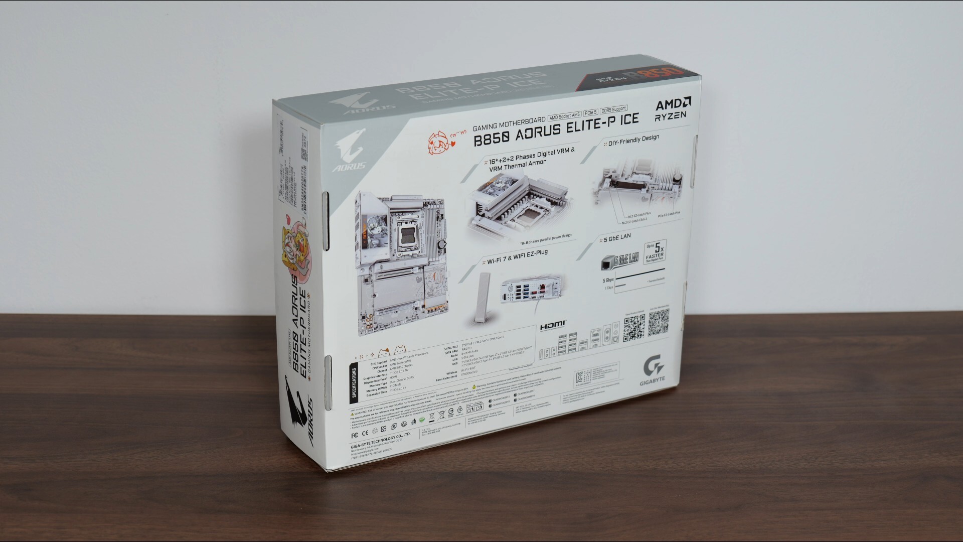 Gigabyte B850 AORUS ELITE-P ICE Packaging (Rear)