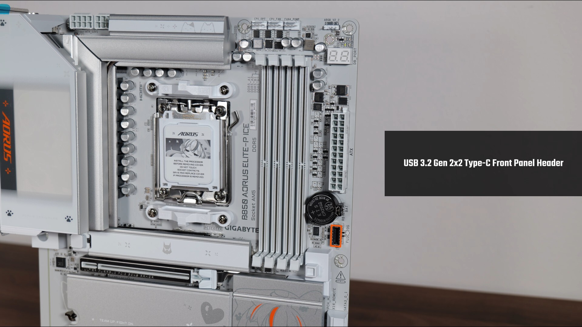 Gigabyte B850 AORUS ELITE-P ICE  USB 3.2 Gen 2x2 Front Panel Header