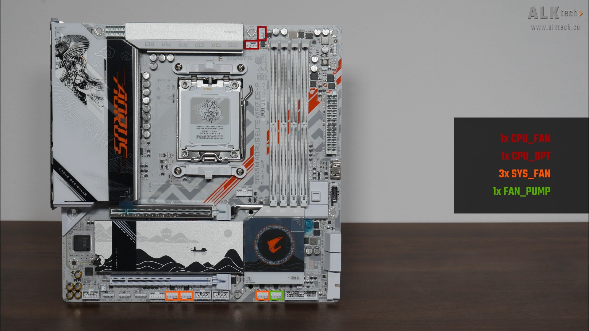 Gigabyte B850M AORUS ELITE WIFI7 ICE-P Fan Headers