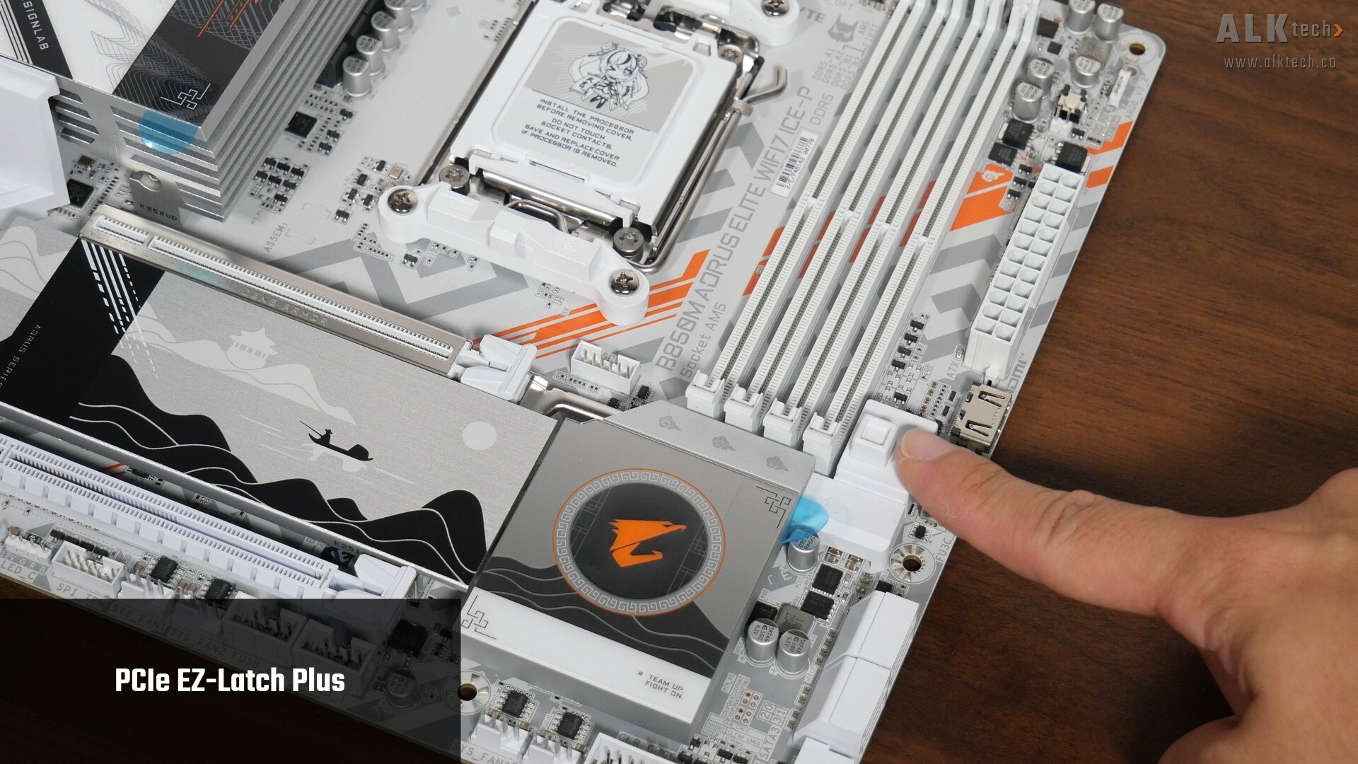 Gigabyte B850M AORUS ELITE WIFI7 ICE-P PCIe EZ-Latch Plus