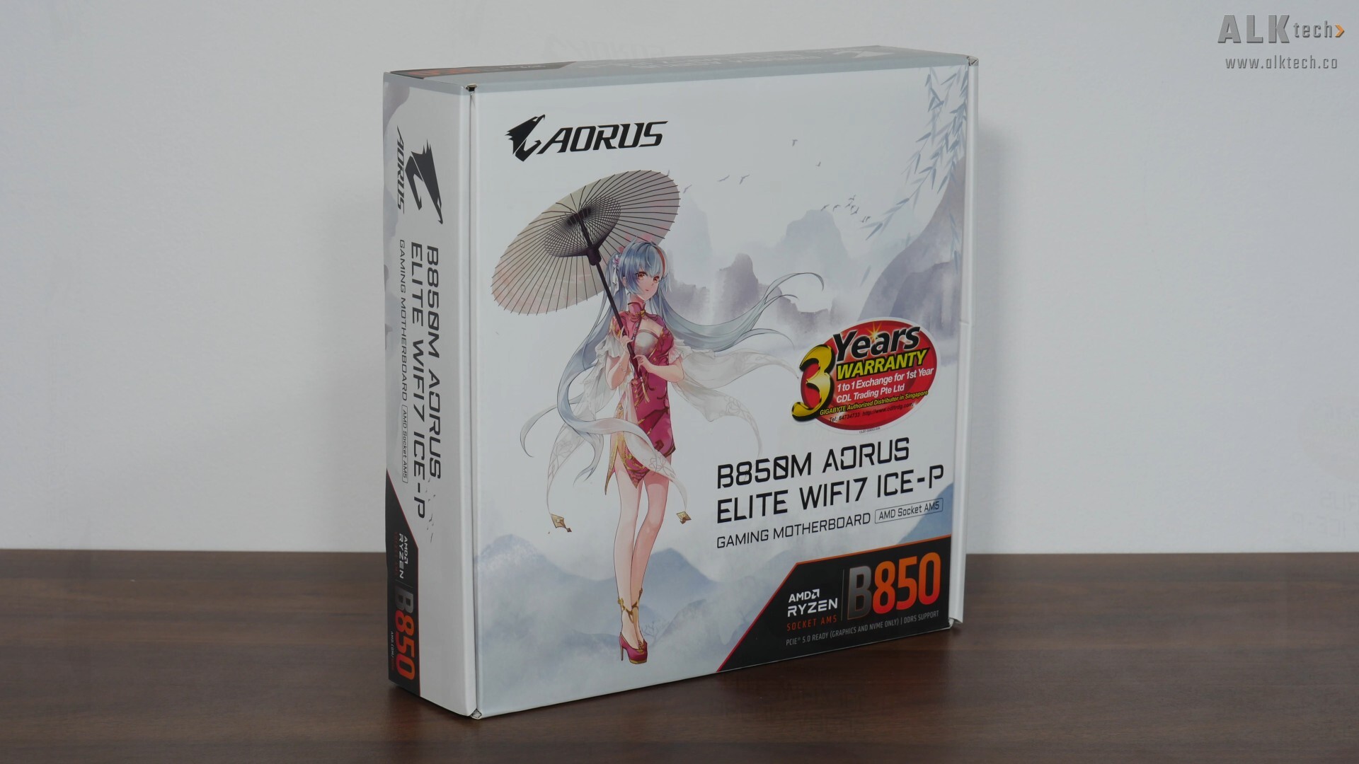 Gigabyte B850M AORUS ELITE WIFI7 ICE-P Packaging (Front)