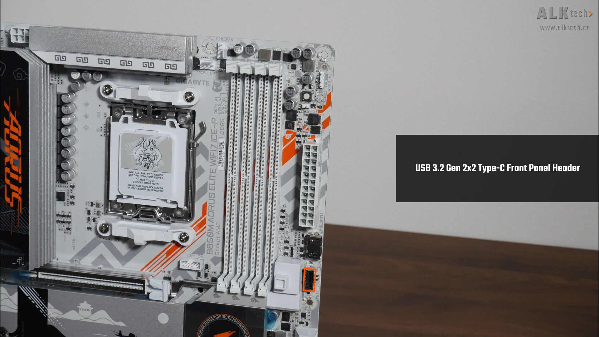 Gigabyte B850M AORUS ELITE WIFI7 ICE-P USB 3.2 Gen 2x2 Type-C Front Panel Header