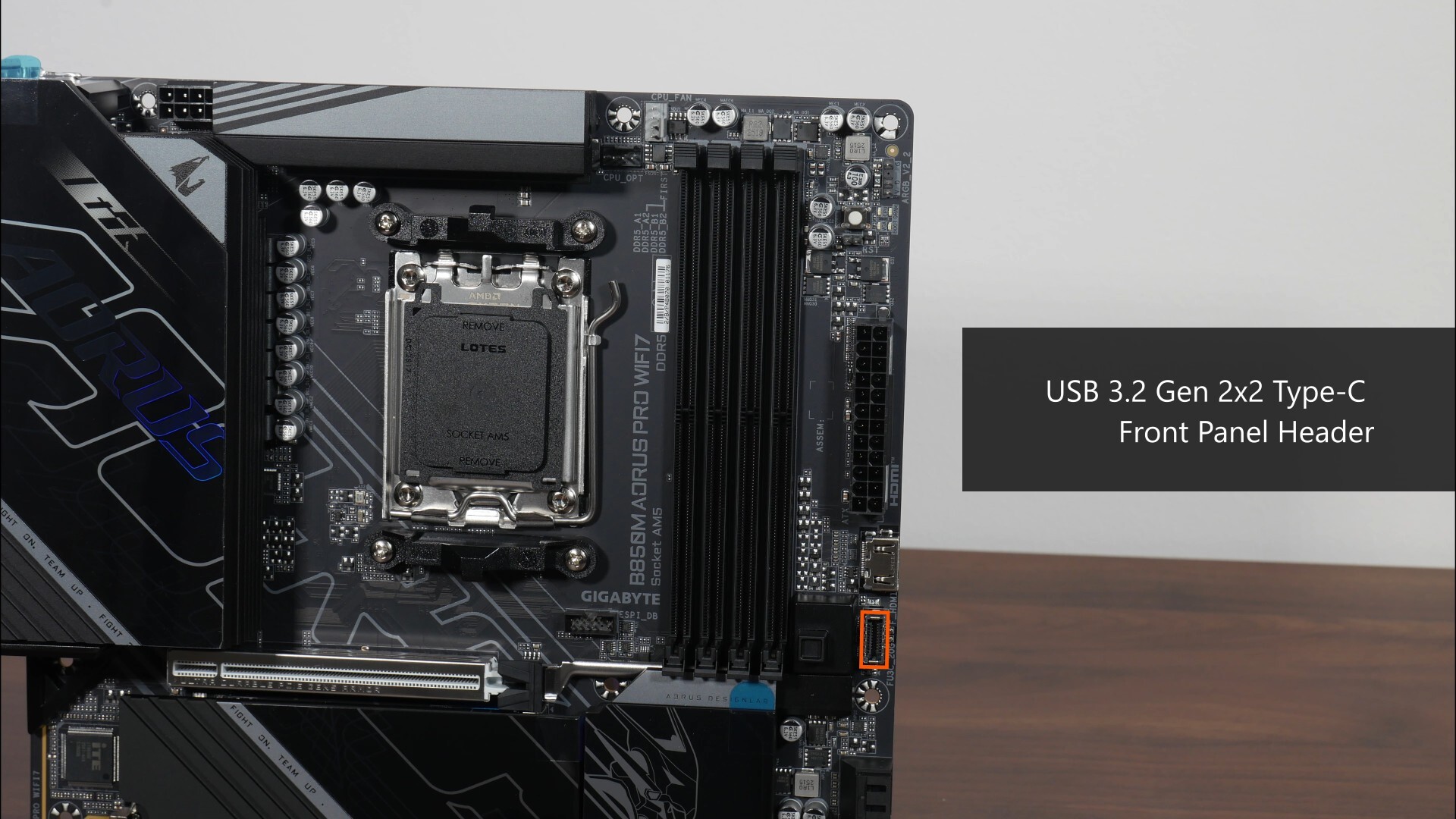 Gigabyte B850M AORUS PRO WIFI7 Front Panel USB 3.2 Gen 2x2 Type-C