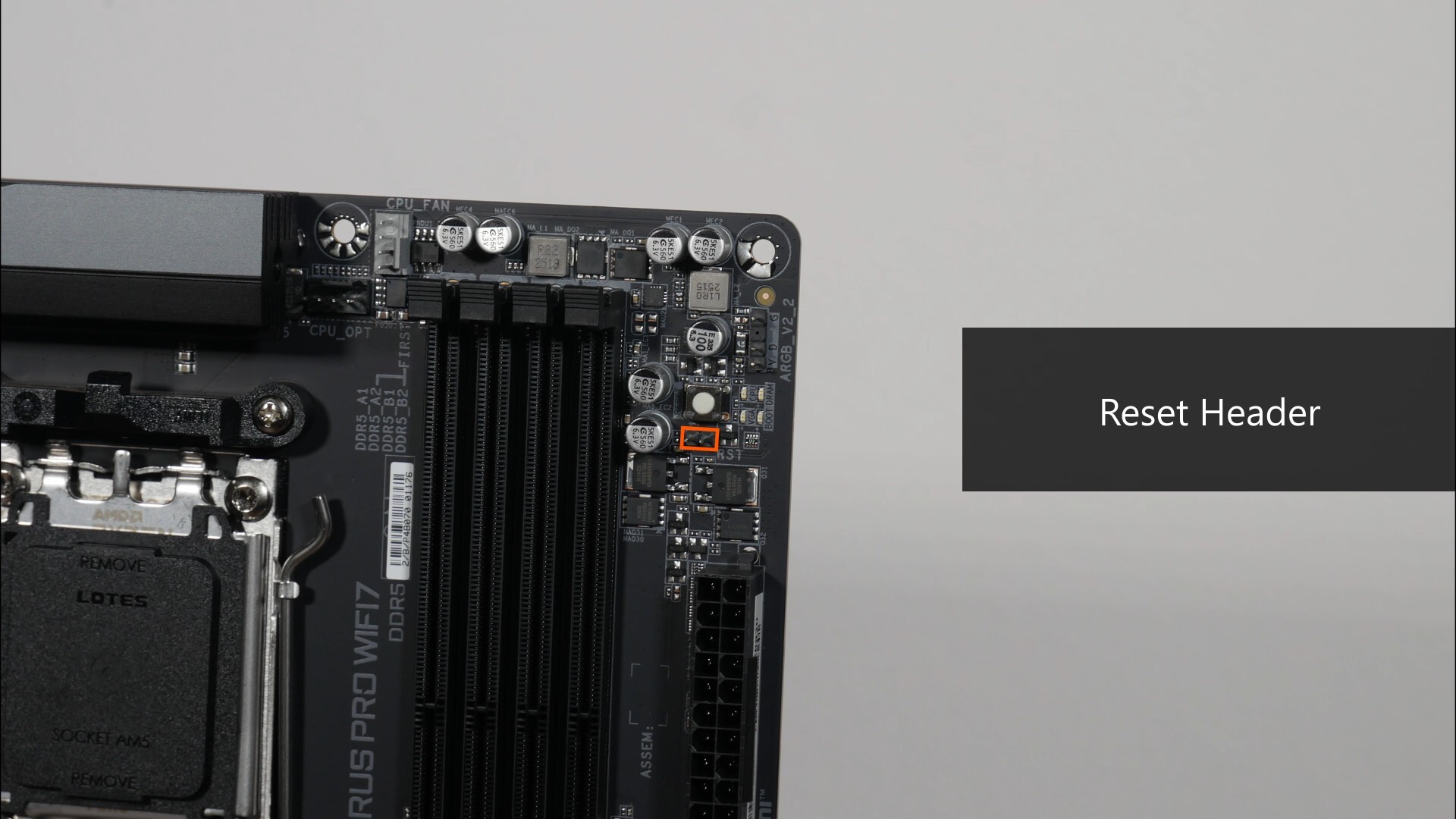 Gigabyte B850M AORUS PRO WIFI7 Reset Header