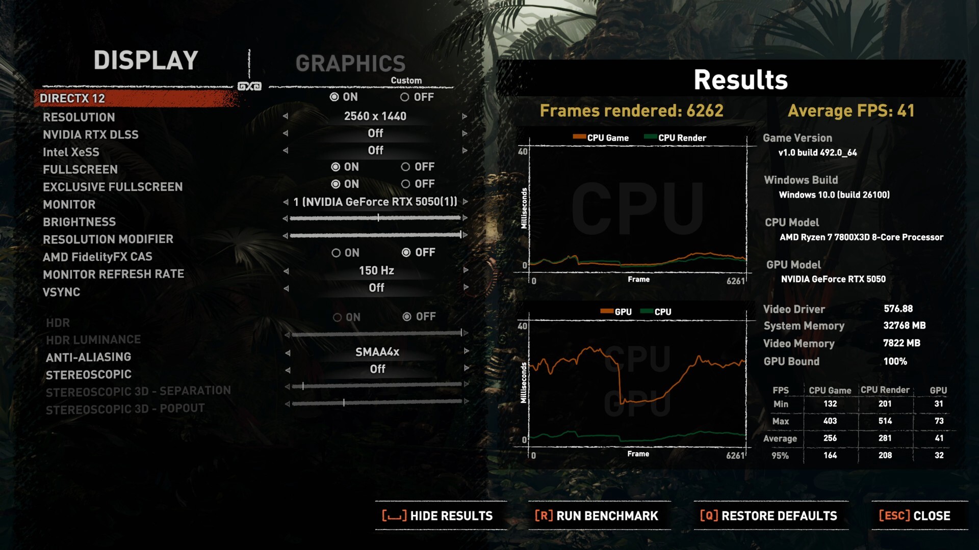 Gigabyte GeForce RTX 5050 OC Low Profile 8G Shadow of the Tomb Raider Benchmark 1440p (1)