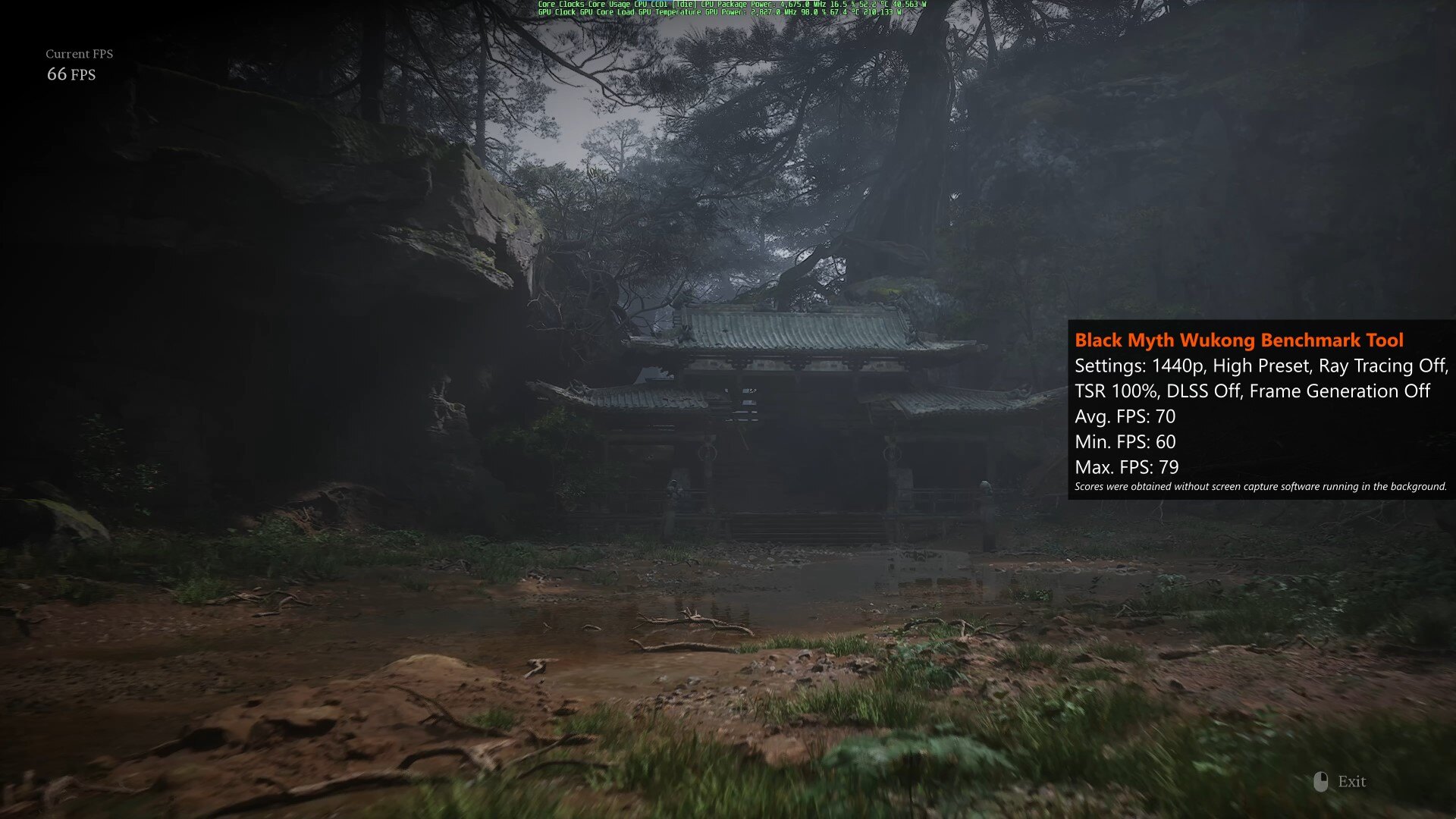 Gigabyte GeForce RTX 5070 EAGLE OC SFF 12G Black Myth Wukong Benchmark Tool