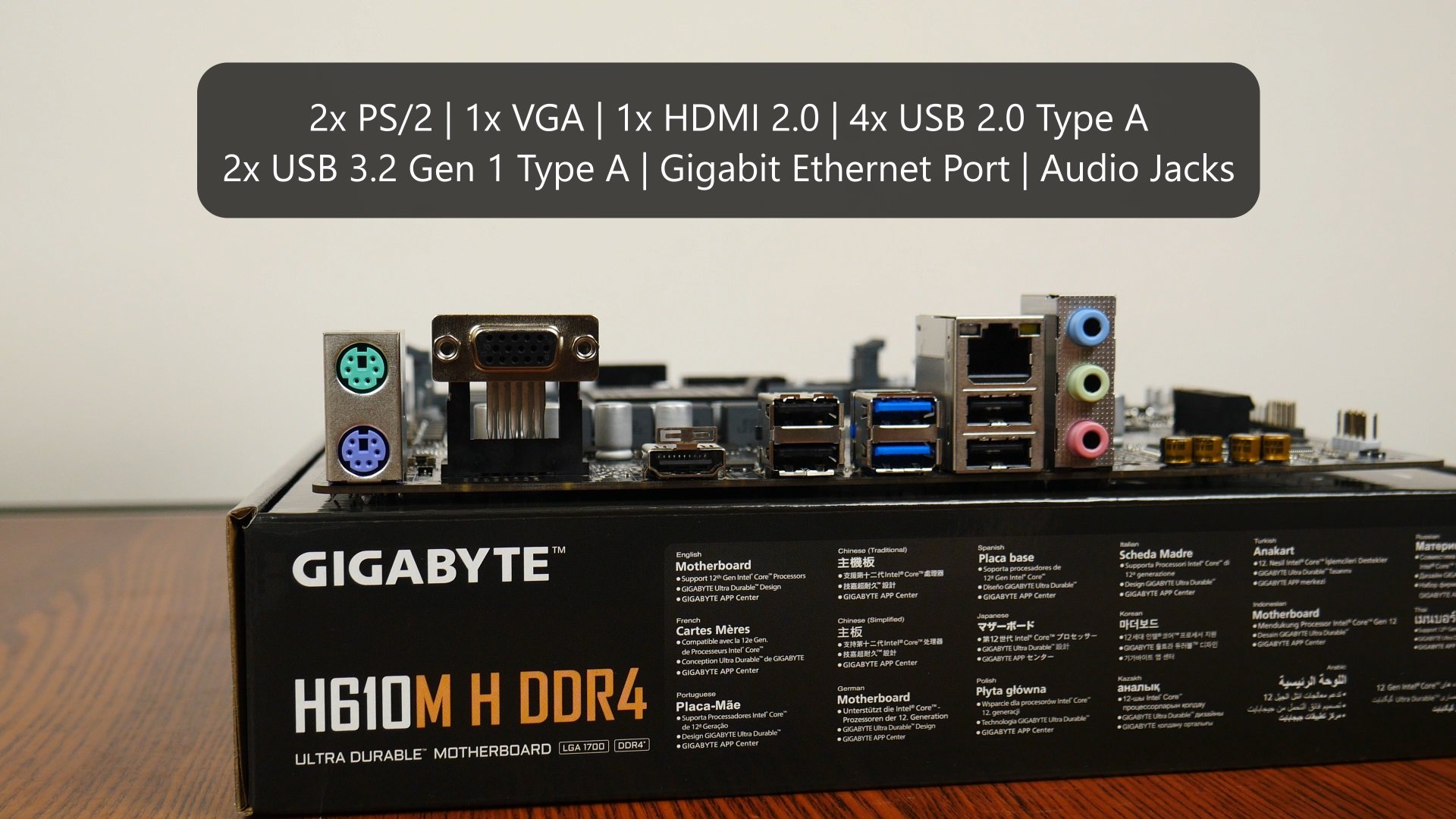 Gigabyte H610M H DDR4 Rear IO