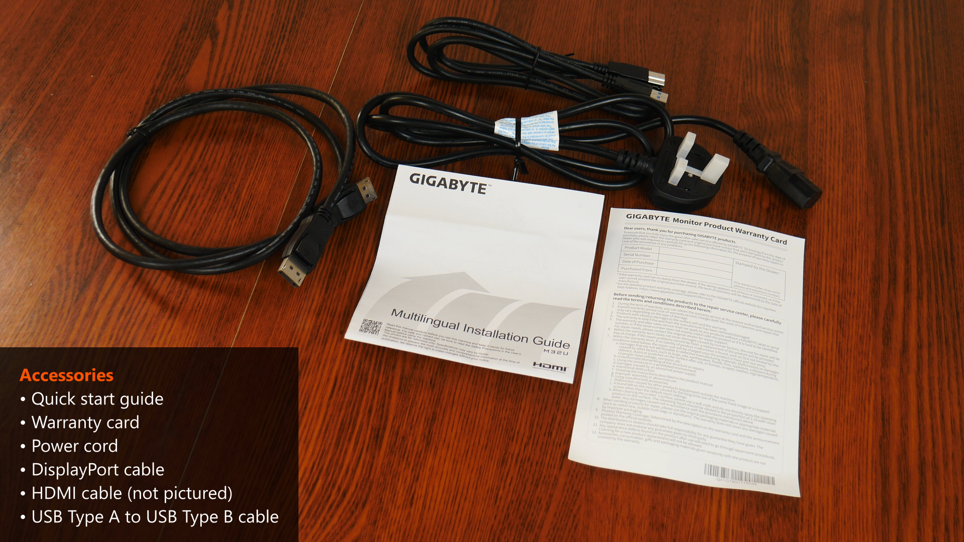 Gigabyte M32U Accessories