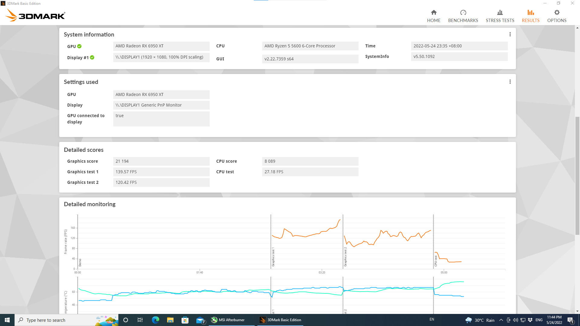 Gigabyte Radeon RX 6950 XT GAMING OC 16G 3DMark