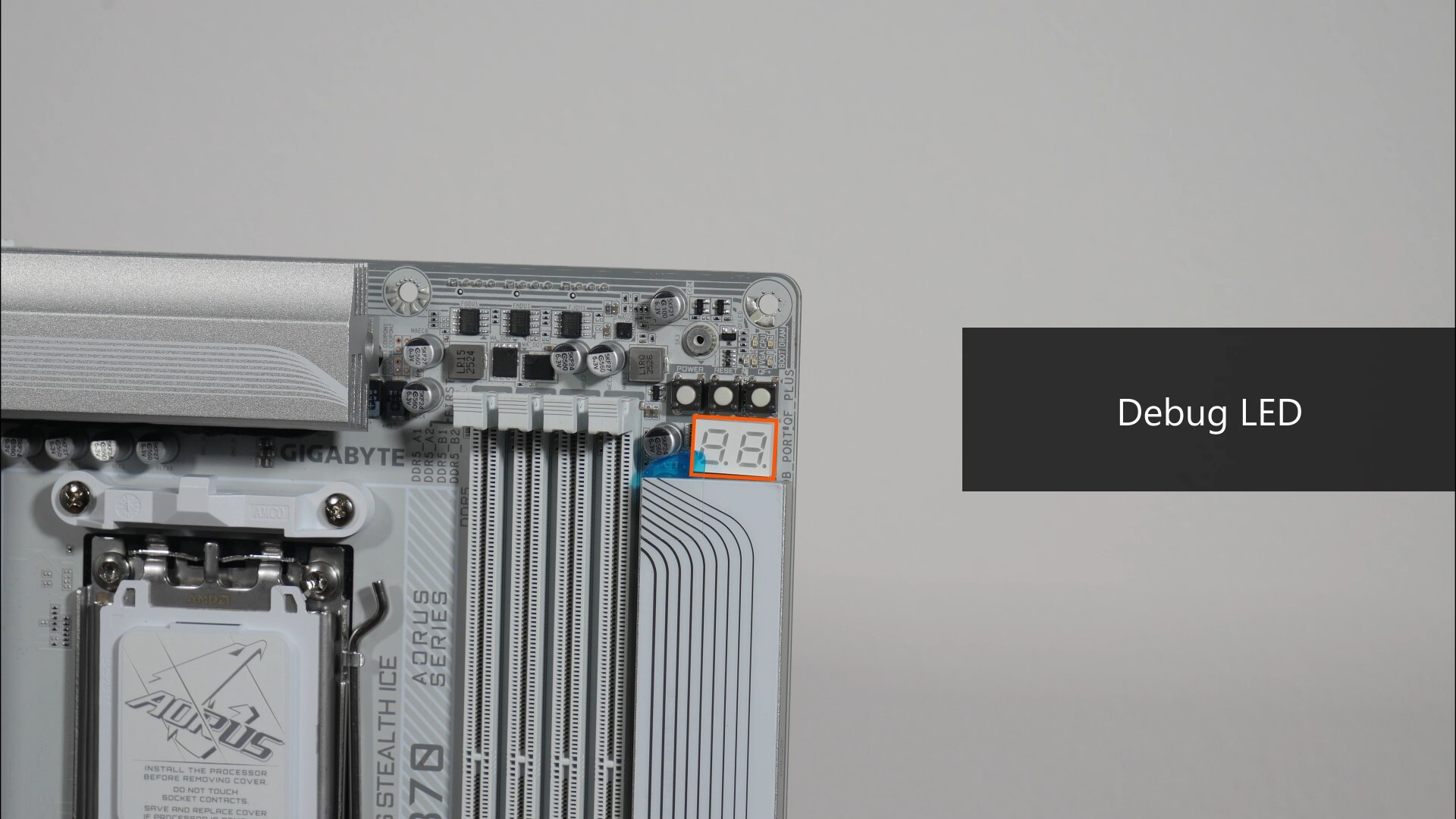 Gigabyte X870 AORUS STEALTH ICE Debug LED