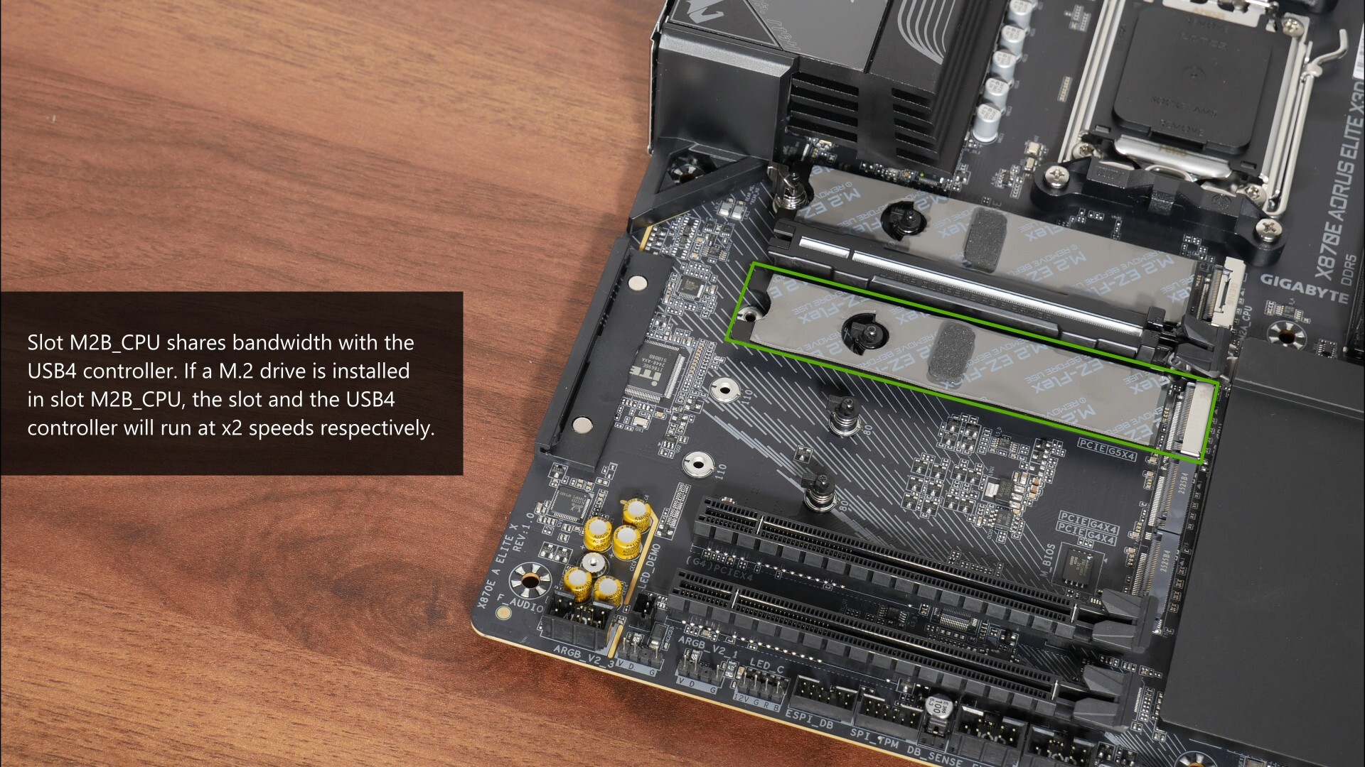 Gigabyte X870E AORUS ELITE X3D PCIe Lane Sharing