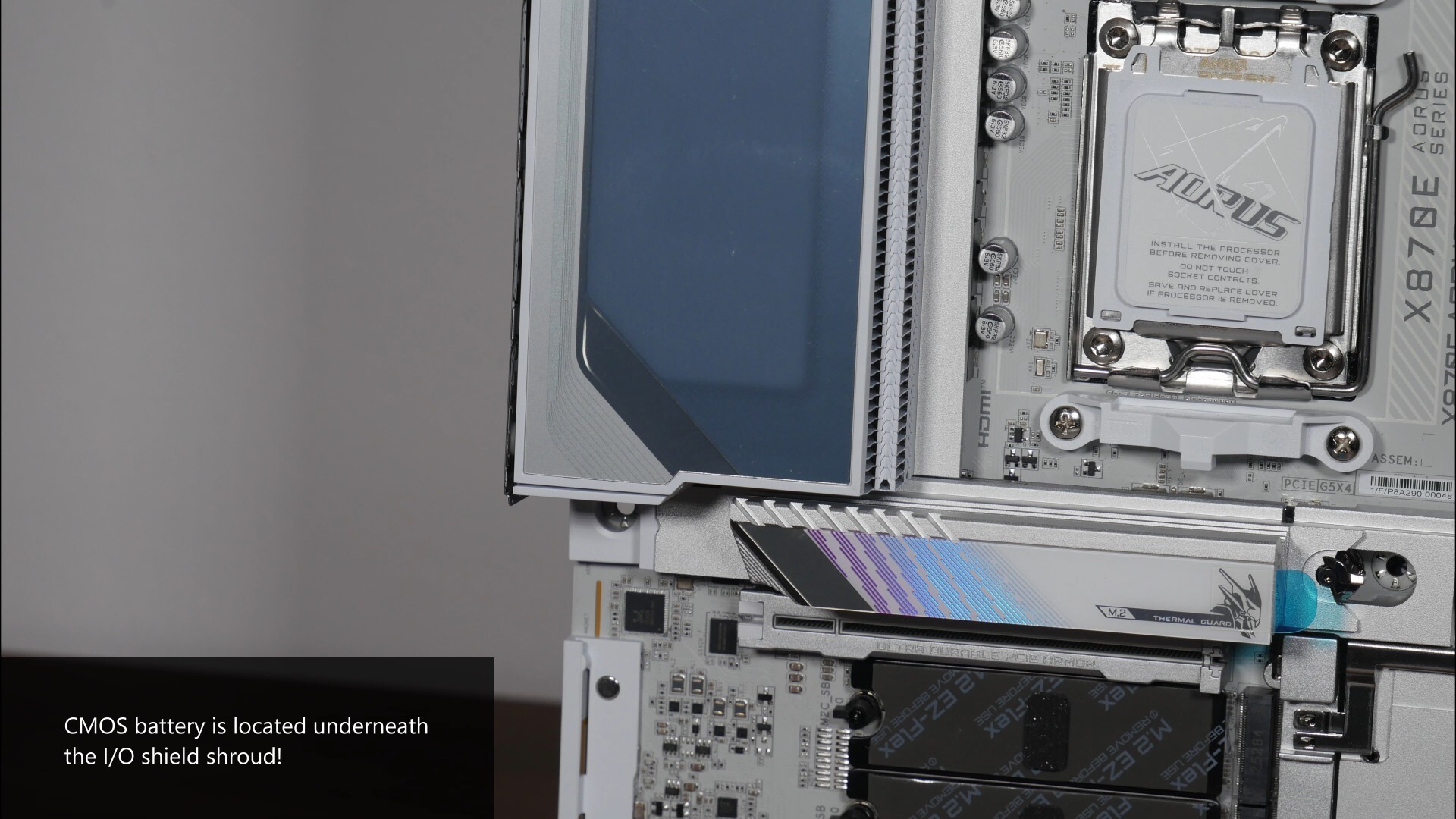 Gigabyte X870E AORUS MASTER X3D ICE CMOS Battery Location