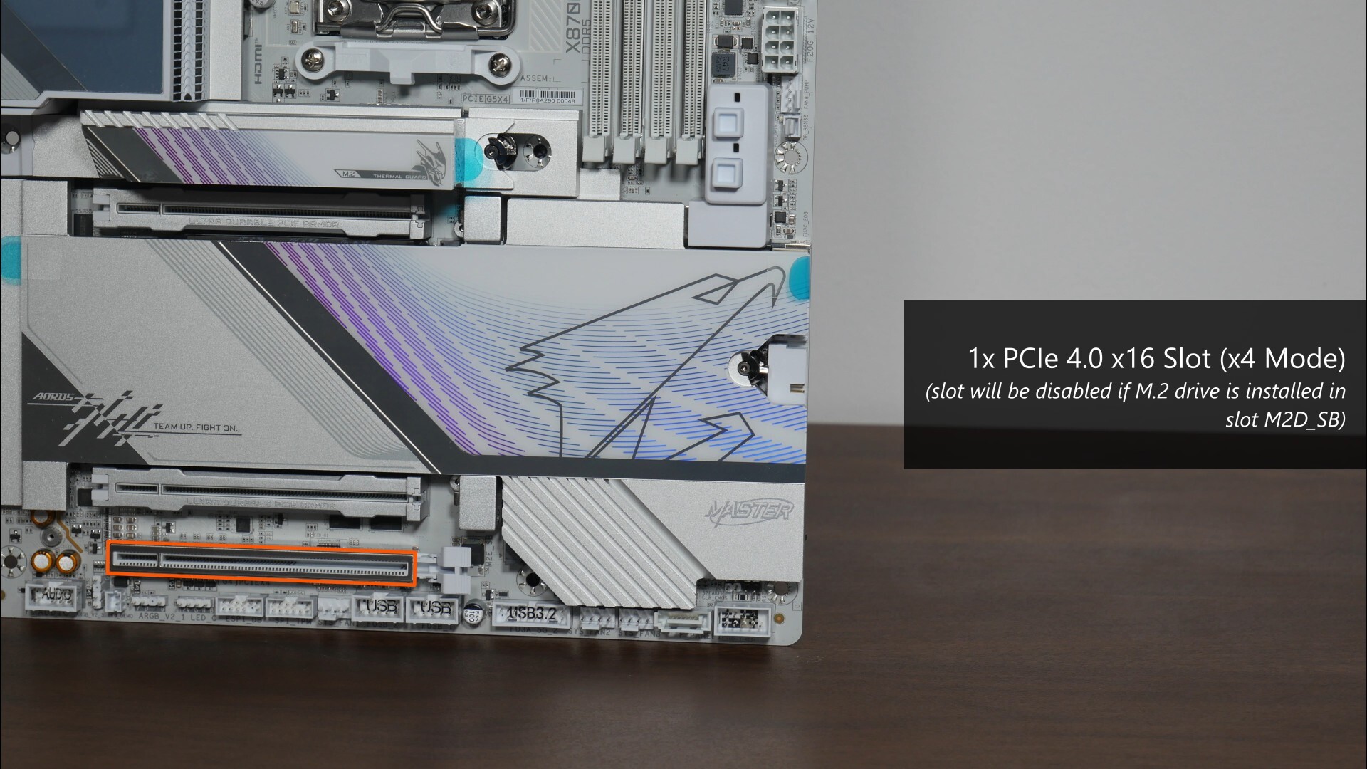 Gigabyte X870E AORUS MASTER X3D ICE PCIe 4.0 x16 Slot