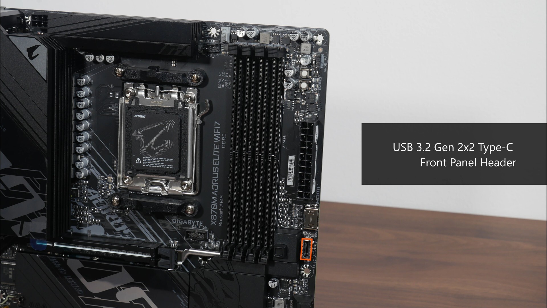 Gigabyte X870M AORUS ELITE WIFI7 Front Panel USB 3.2 Gen 2x2 Type-C Header