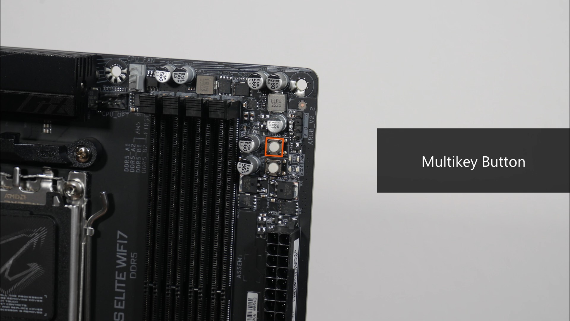 Gigabyte X870M AORUS ELITE WIFI7 Multikey Button