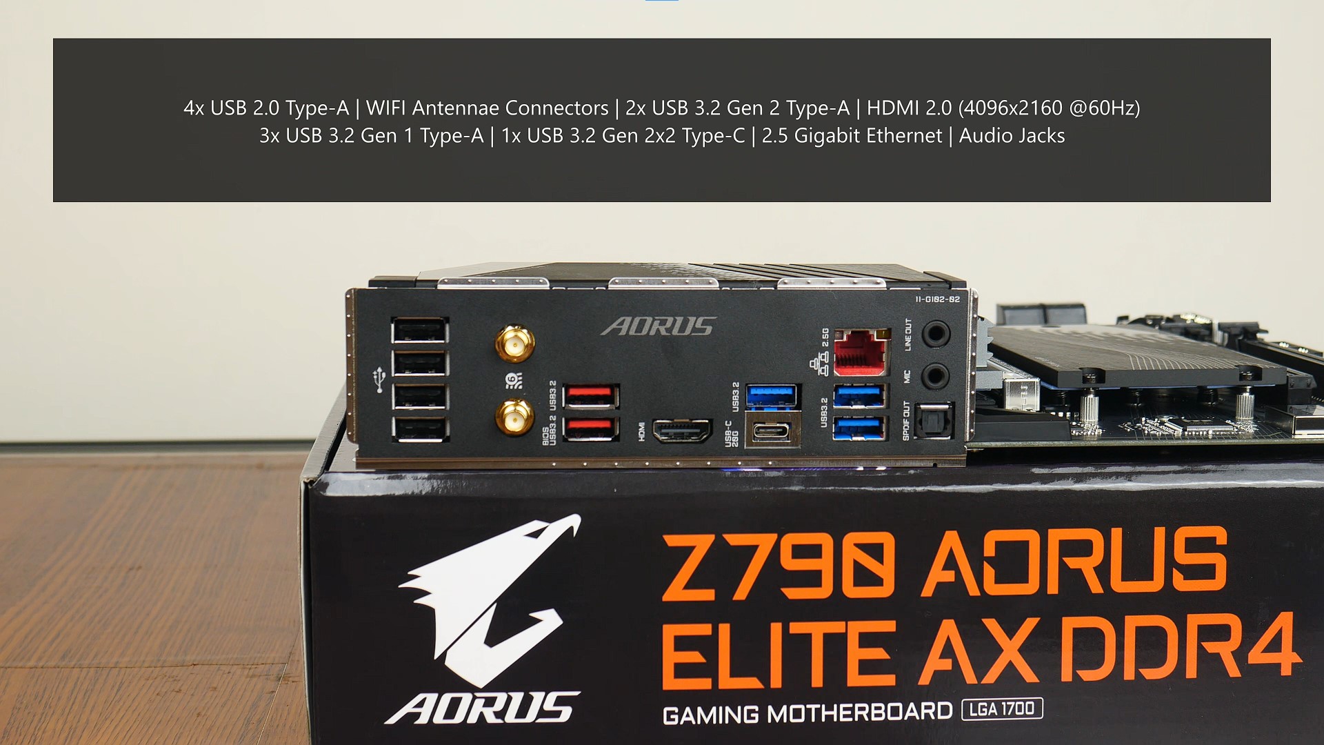 Gigabyte Z790 AORUS ELITE AX DDR4 Rear IO