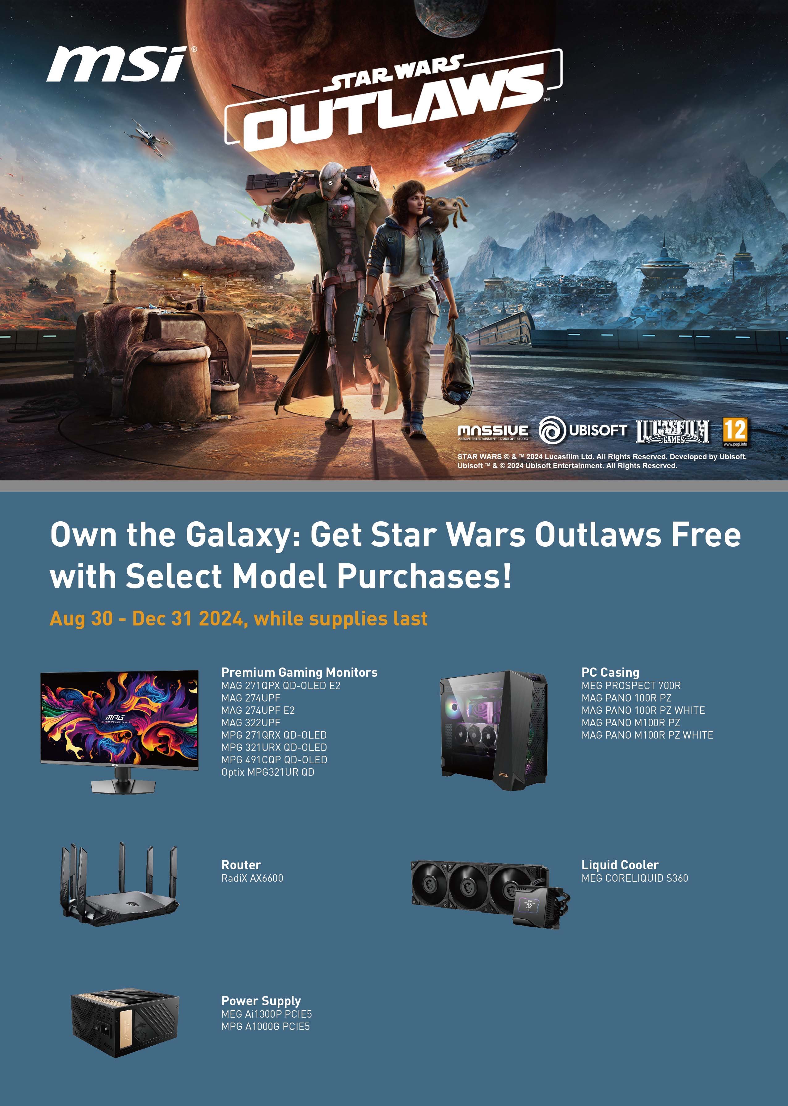 Get Star Wars Outlaws Free With Select MSI Hardware Purchases