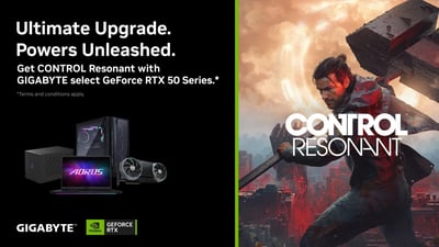 In The News:&nbsp;Gigabyte Collaborates with NVIDIA to Enhance Gaming with GeForce RTX 50 Series and CONTROL Resonant Bundle