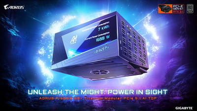 In The News: Gigabyte Launches Flagship&nbsp;AORUS P1600W 80+ Titanium Modular PCIe 5.1 AI TOP Power Supply Unit