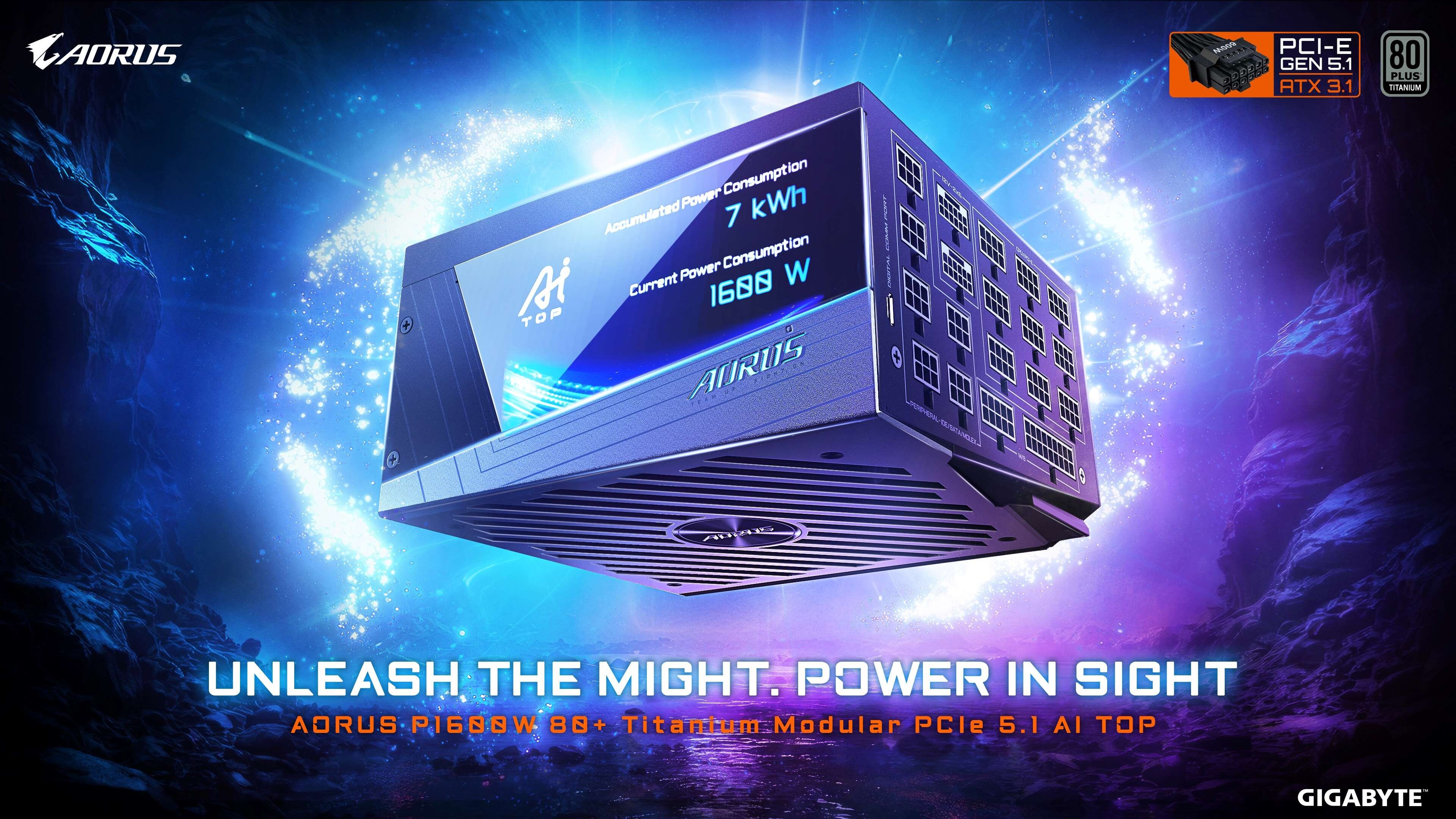 Gigabyte AORUS P1600W 80+ Titanium Modular PCIe 5.1 AI TOP