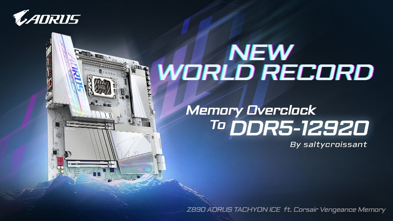 Gigabyte Z890 AORUS TACHYON ICE DDR5 12920 Record (1)