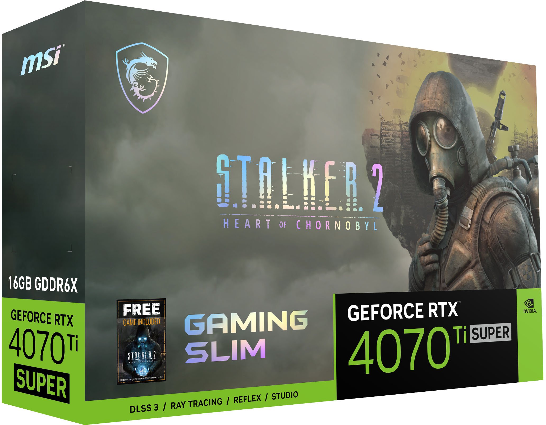 GeForce RTX 4070 Ti SUPER 16G GAMING SLIM STALKER 2 EDITION Packaging