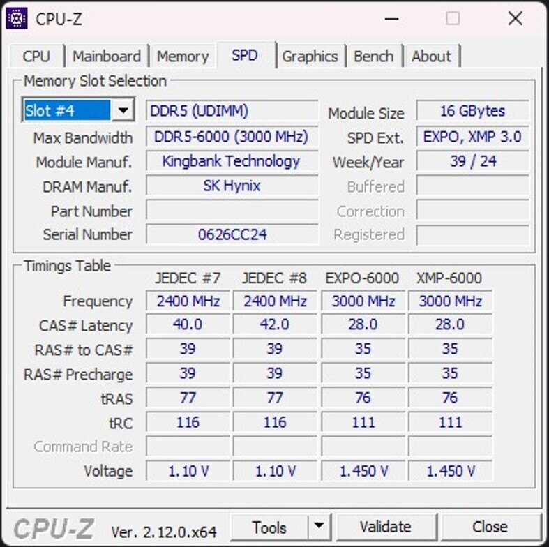 KingBank DDR5 Dark Heatsink CPU-Z Screenshot (2)