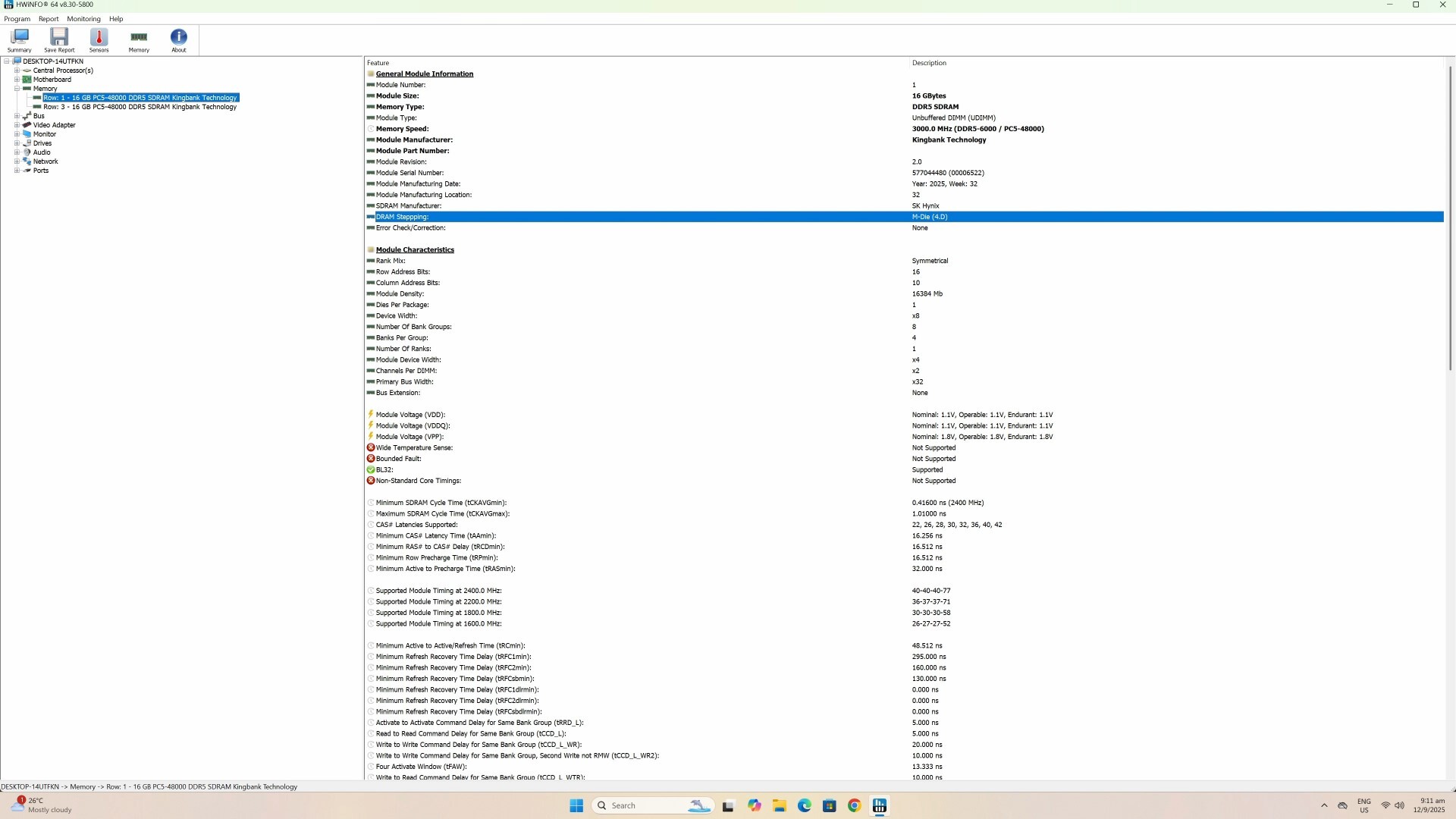 KingBank DDR5 SoarBlade RGB HWiNFO64 Screenshot (1)