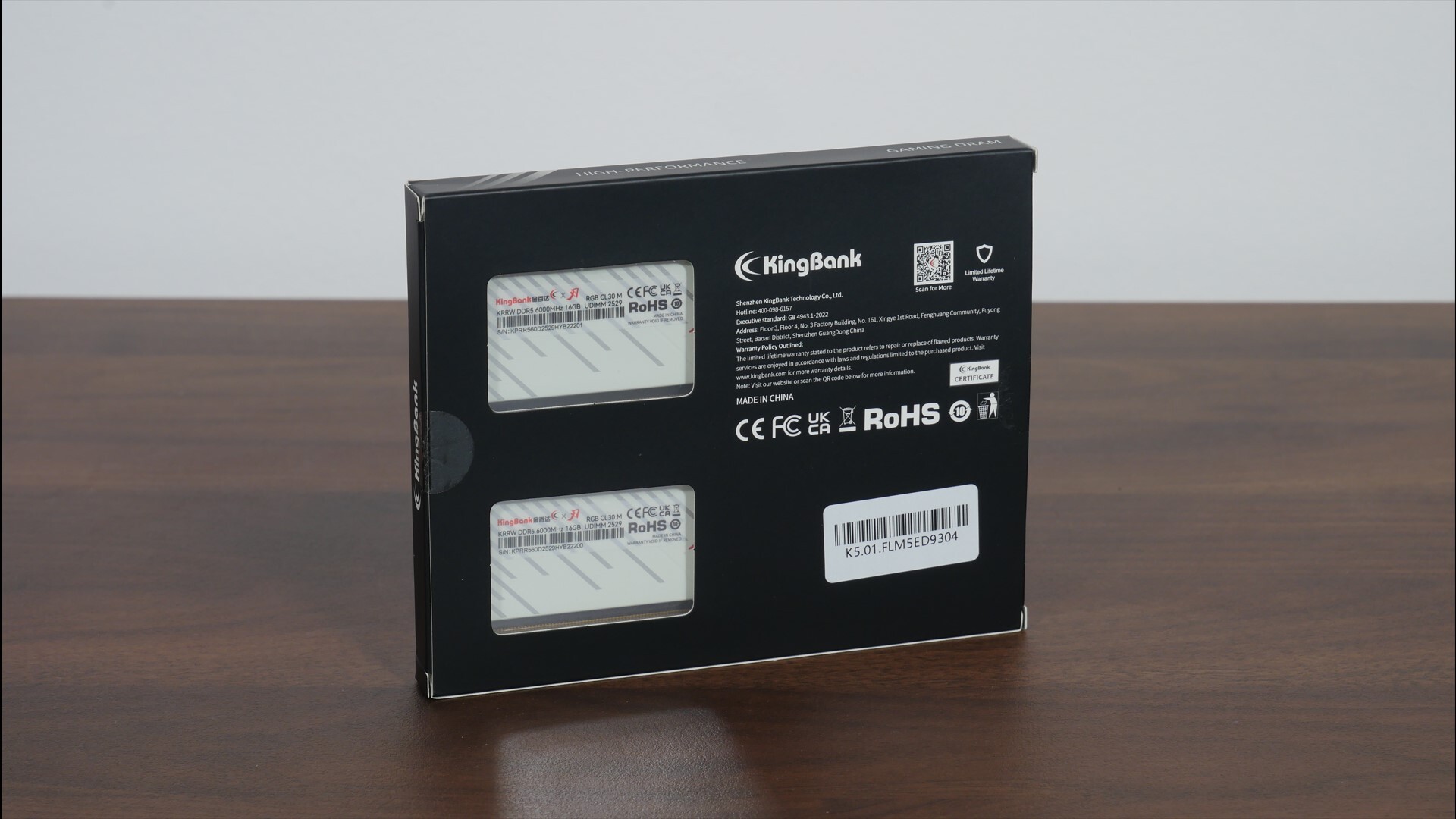 KingBank DDR5 SoarBlade RGB Packaging (Rear)