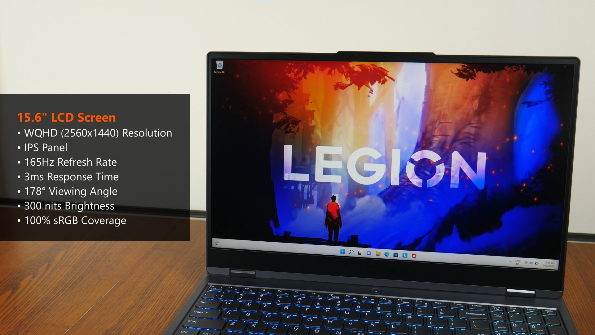 2022 Lenovo Legion 5 Gen 7 Gaming Laptop Display Specs