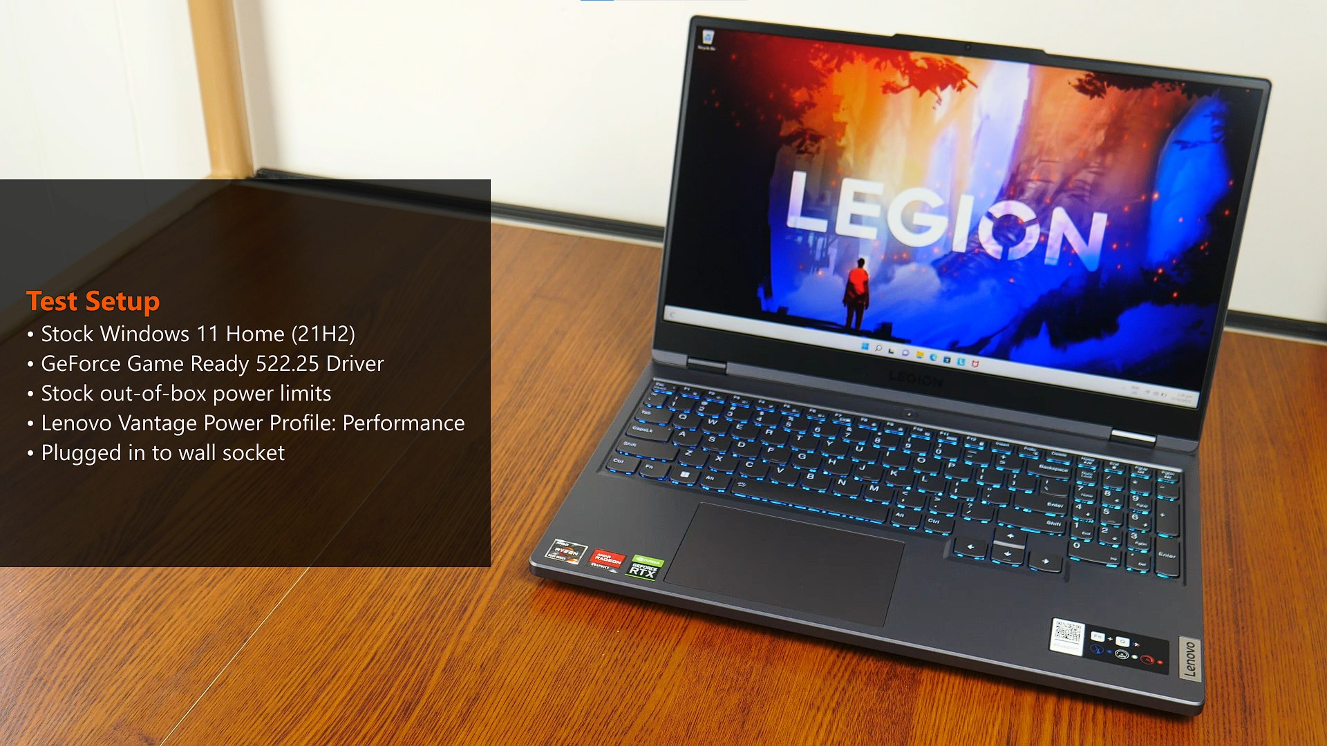 2022 Lenovo Legion 5 Gen 7 Gaming Laptop Test Setup