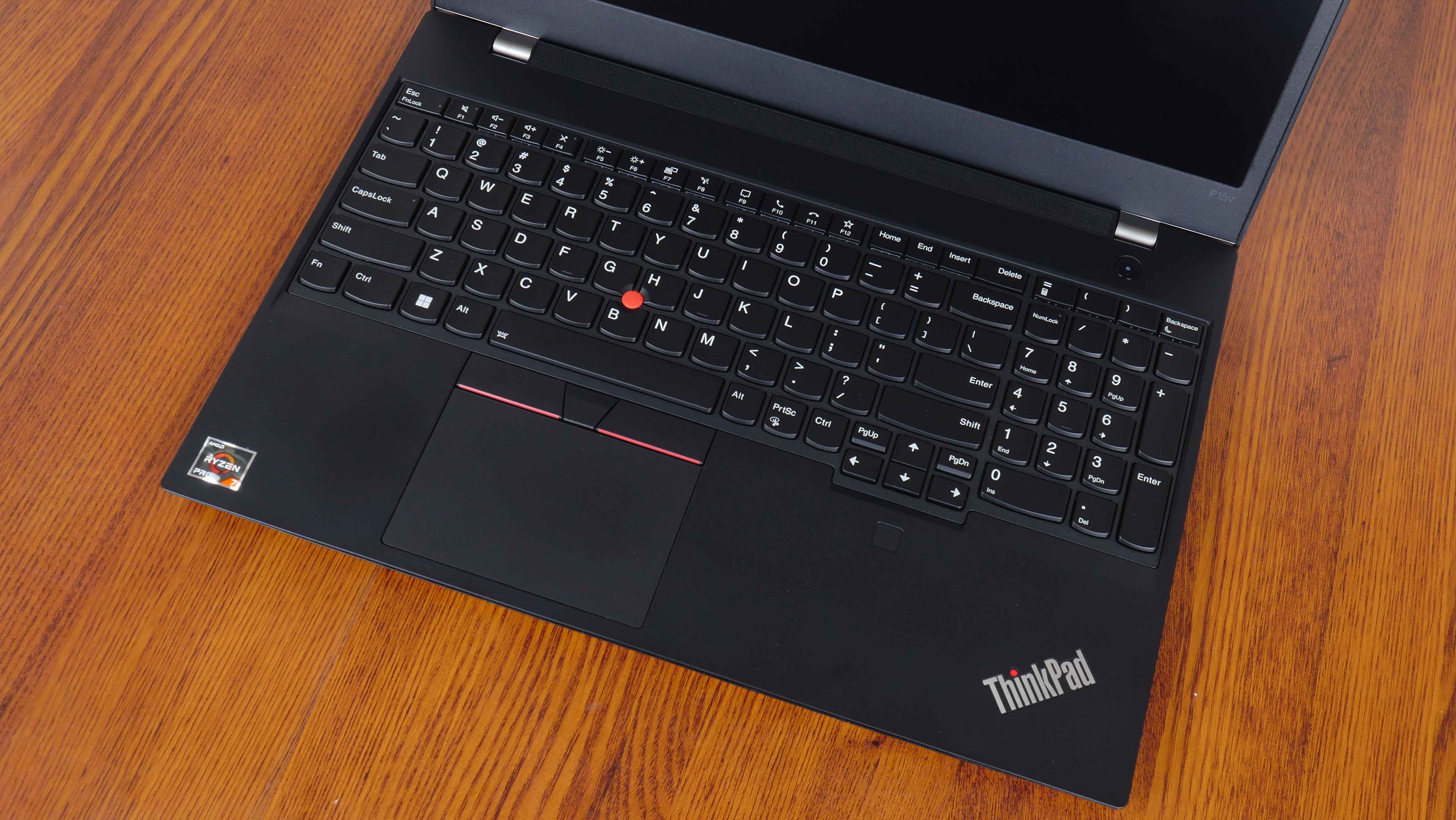 Lenovo ThinkPad P15v Gen 3 (AMD) Mobile Workstation Keyboard Area