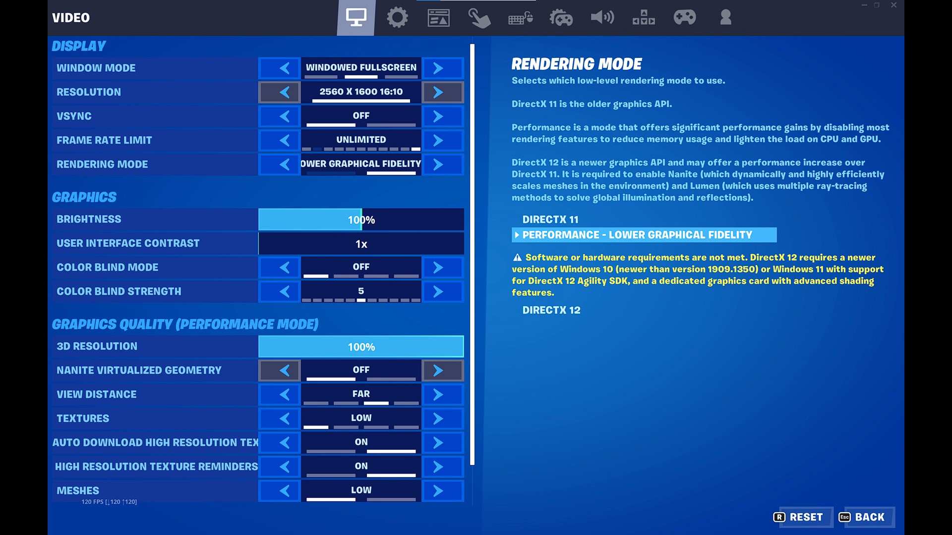 Lenovo Yoga Slim 7i Carbon 13IAP7 Fortnite Graphics Settings