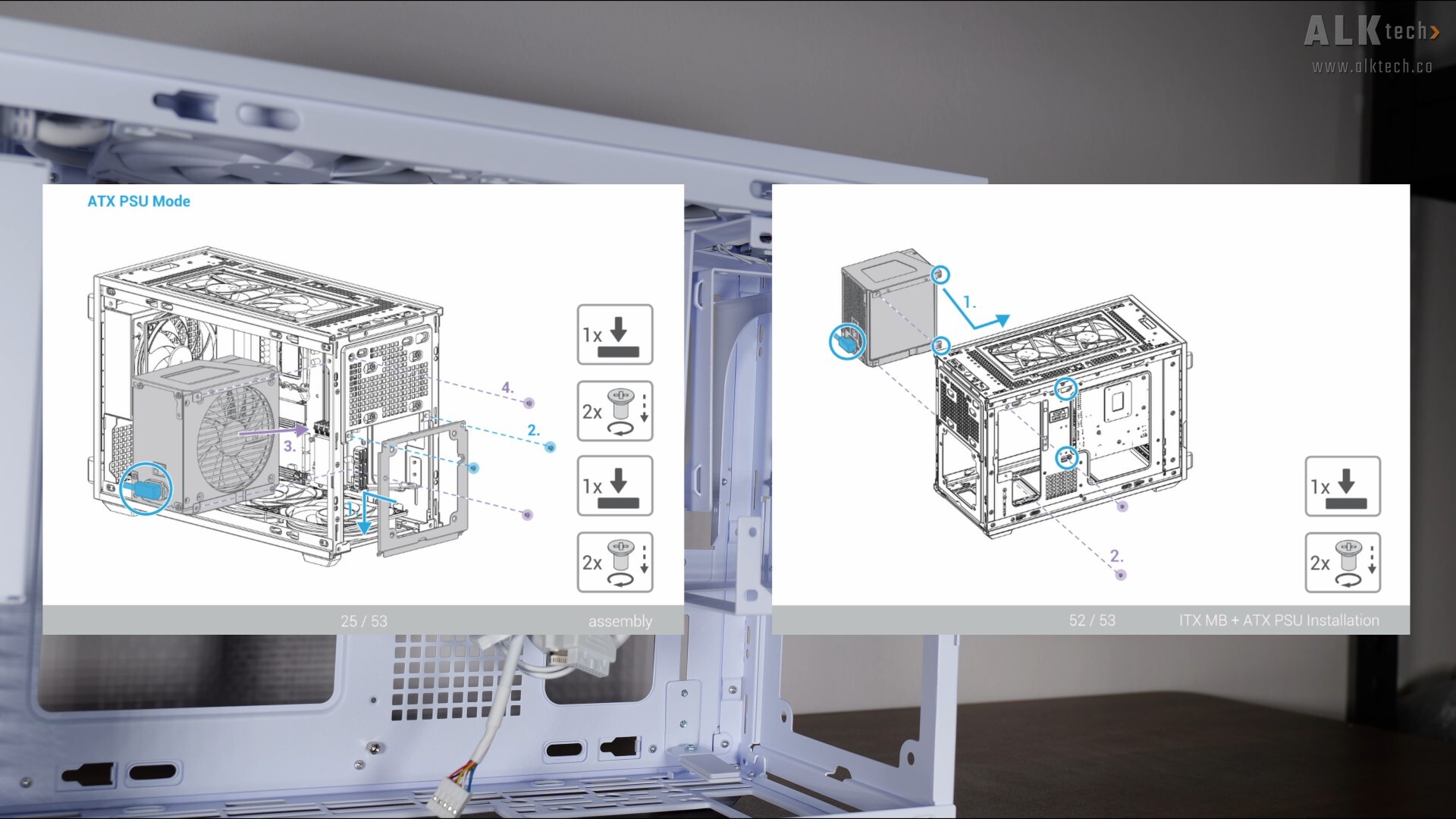 Lian Li B4-mATX ATX PSU Mounting Orientations