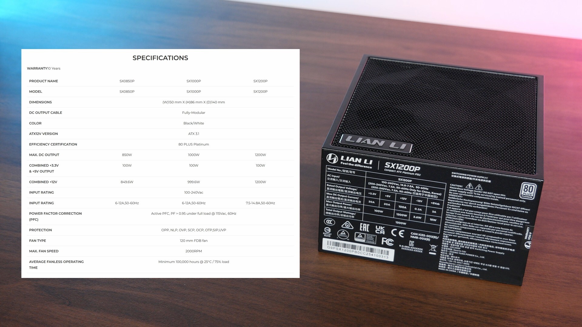 Lian Li SX1200P Specifications