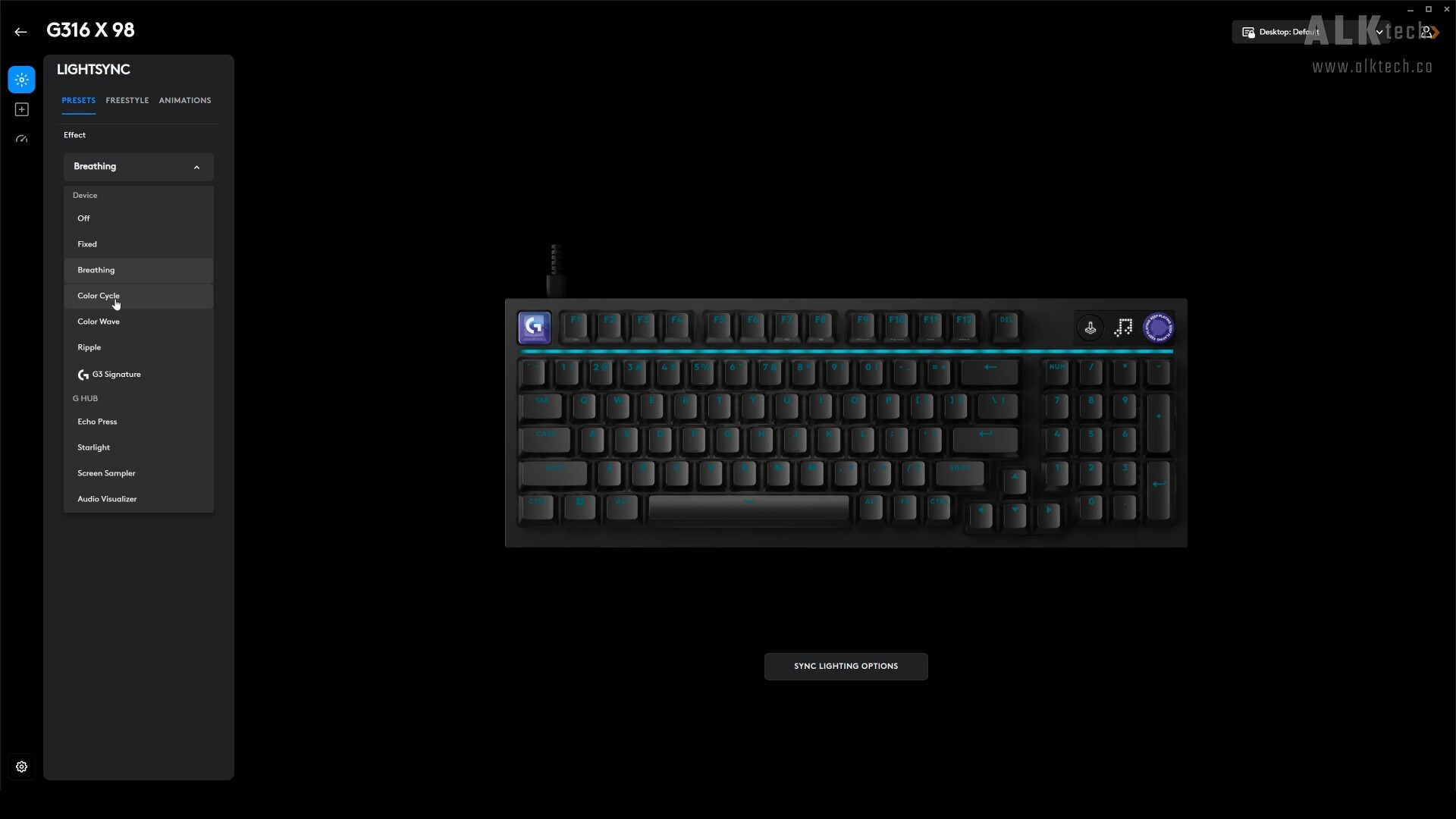 Logitech G316 X 98 G HUB RGB Customisation