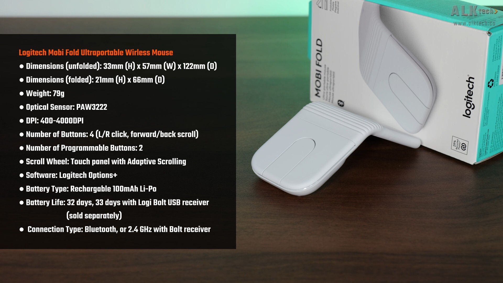 Logitech Mobi Fold Tech Specs